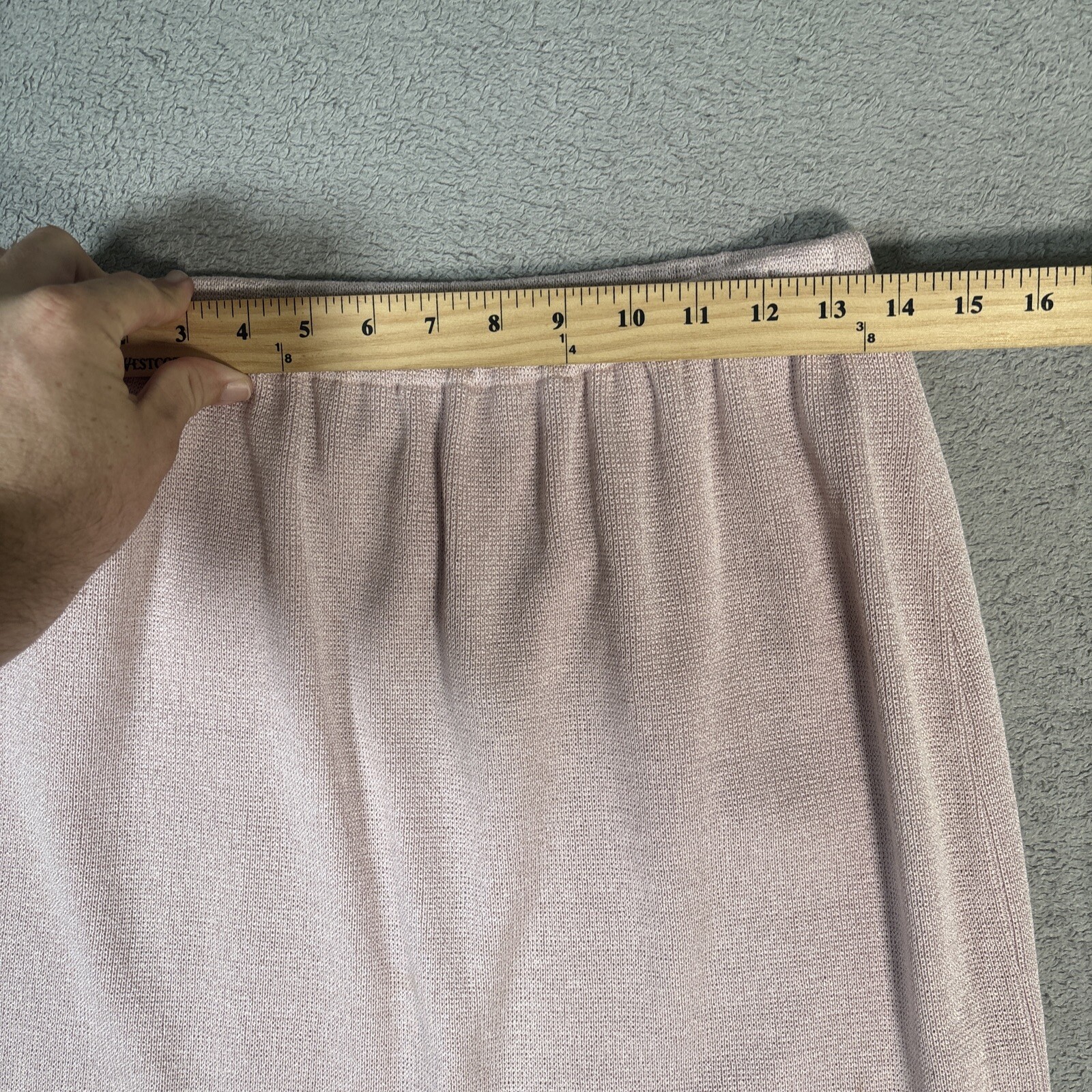 Vintage Philippe Marques Petites Pink Knit Pencil Skirt Elastic Waist