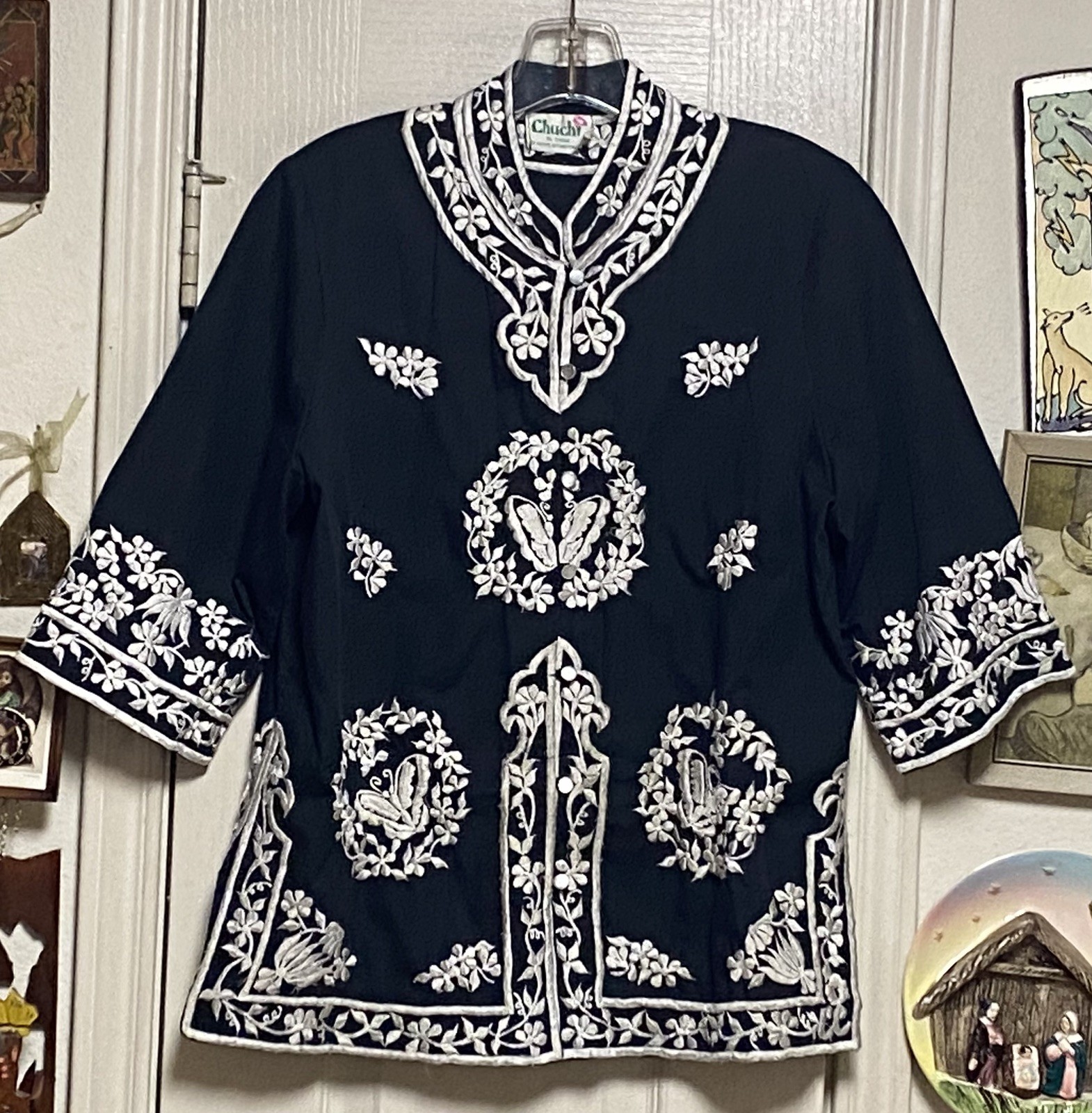 Chuchi By Amtops International, Inc Vintage 1970’s Embroidered Kaftan M Top