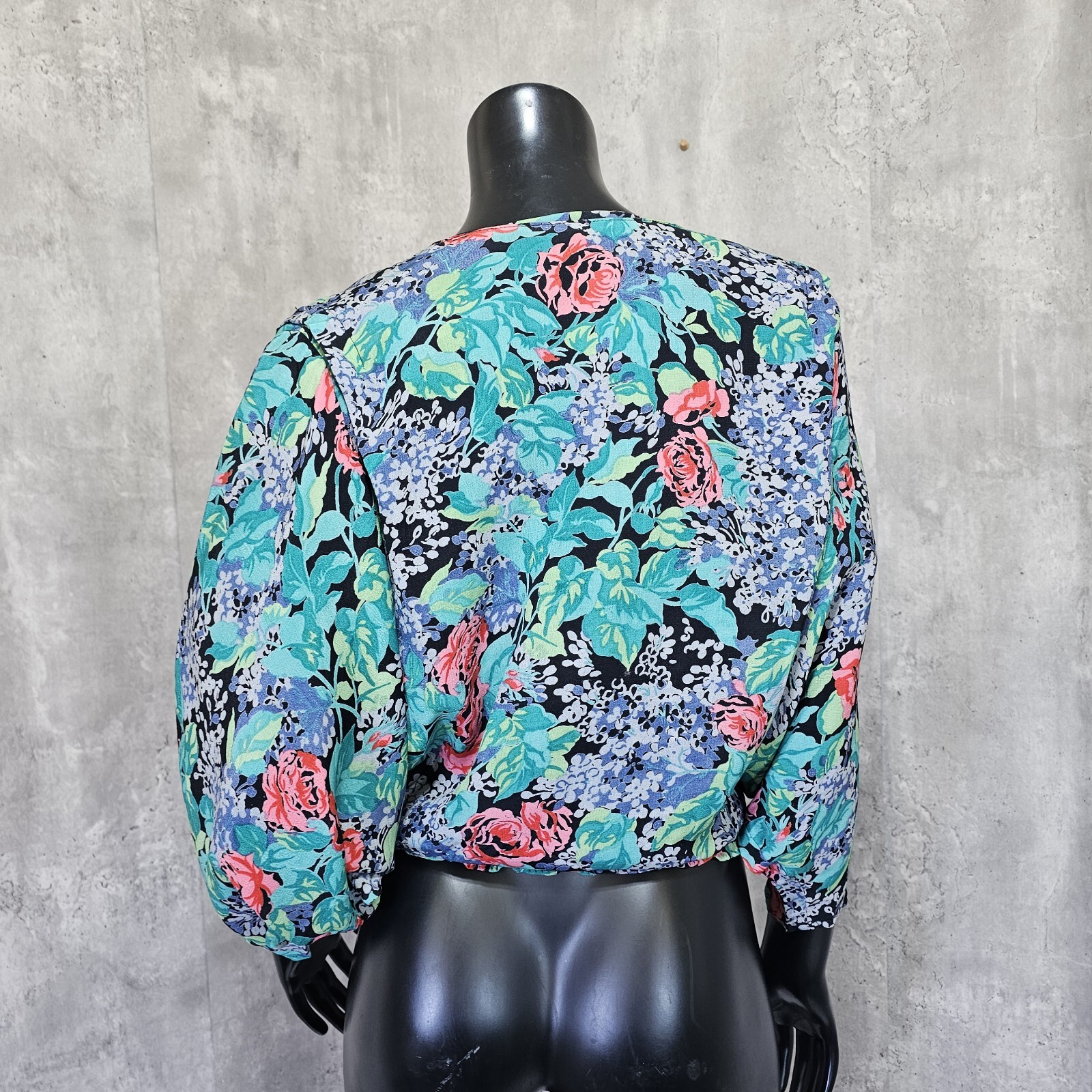Vintage 70s 80s Irene Kasmer Floral Crepe Batwing Blouse Maxi Skirt Set Outfit