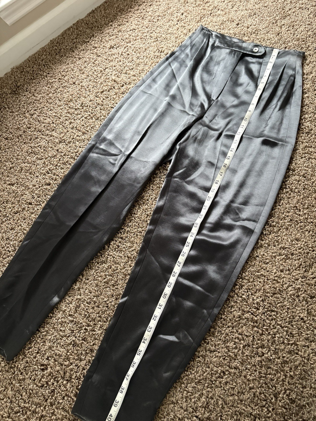 Vintage Mary McFadden Suit Silver Tuxedo Pantsuit Blazer Pants Size 8 “House 91”