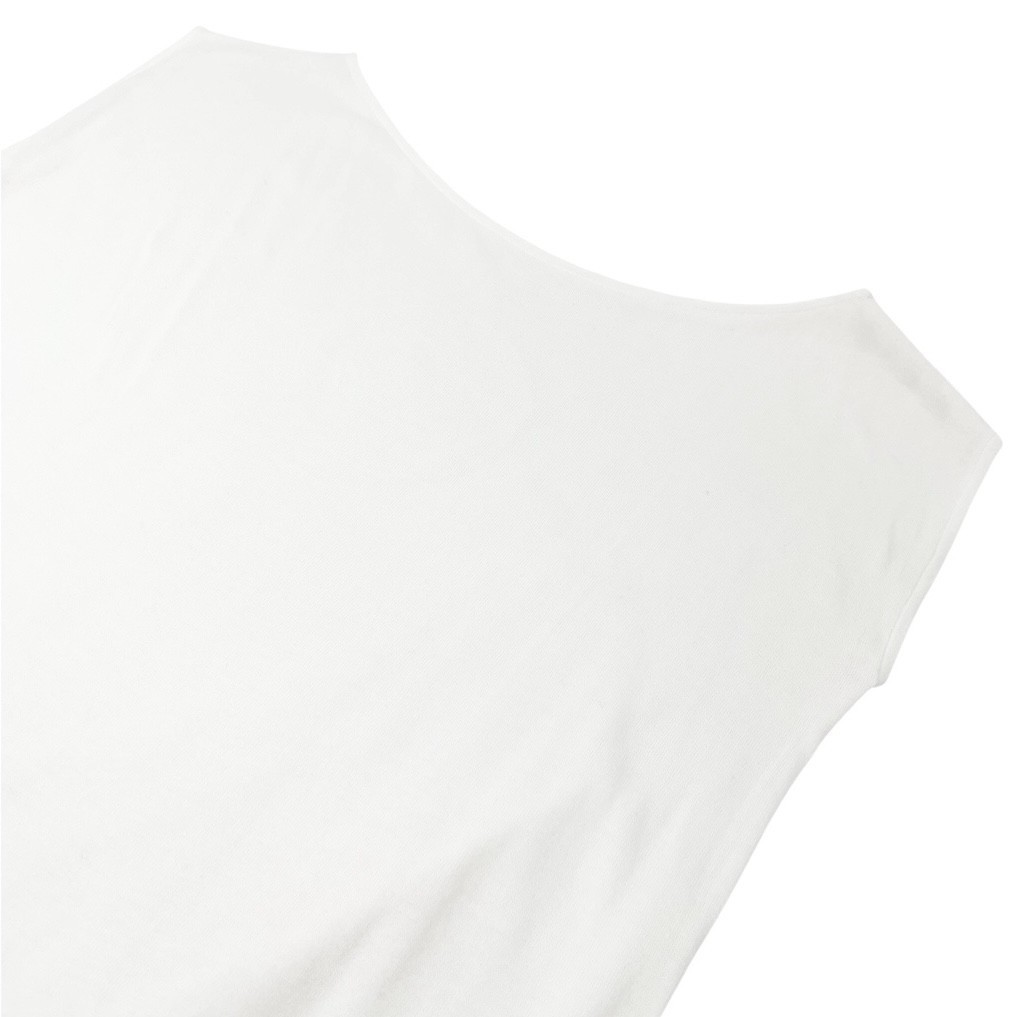 CHANEL Vintage 07P CC Mark Logo Knit Tank Dress One-piece White Cotton Stitch