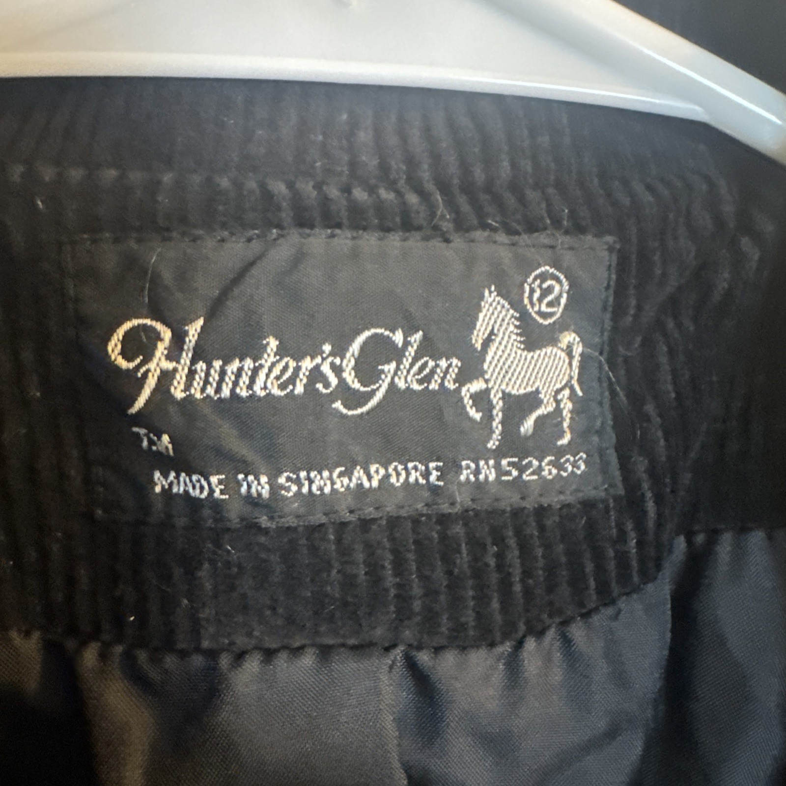 Vintage Hunter’s Glen Black Corduroy Blazer Women’s 12 Jacket RN52633 80s 90s