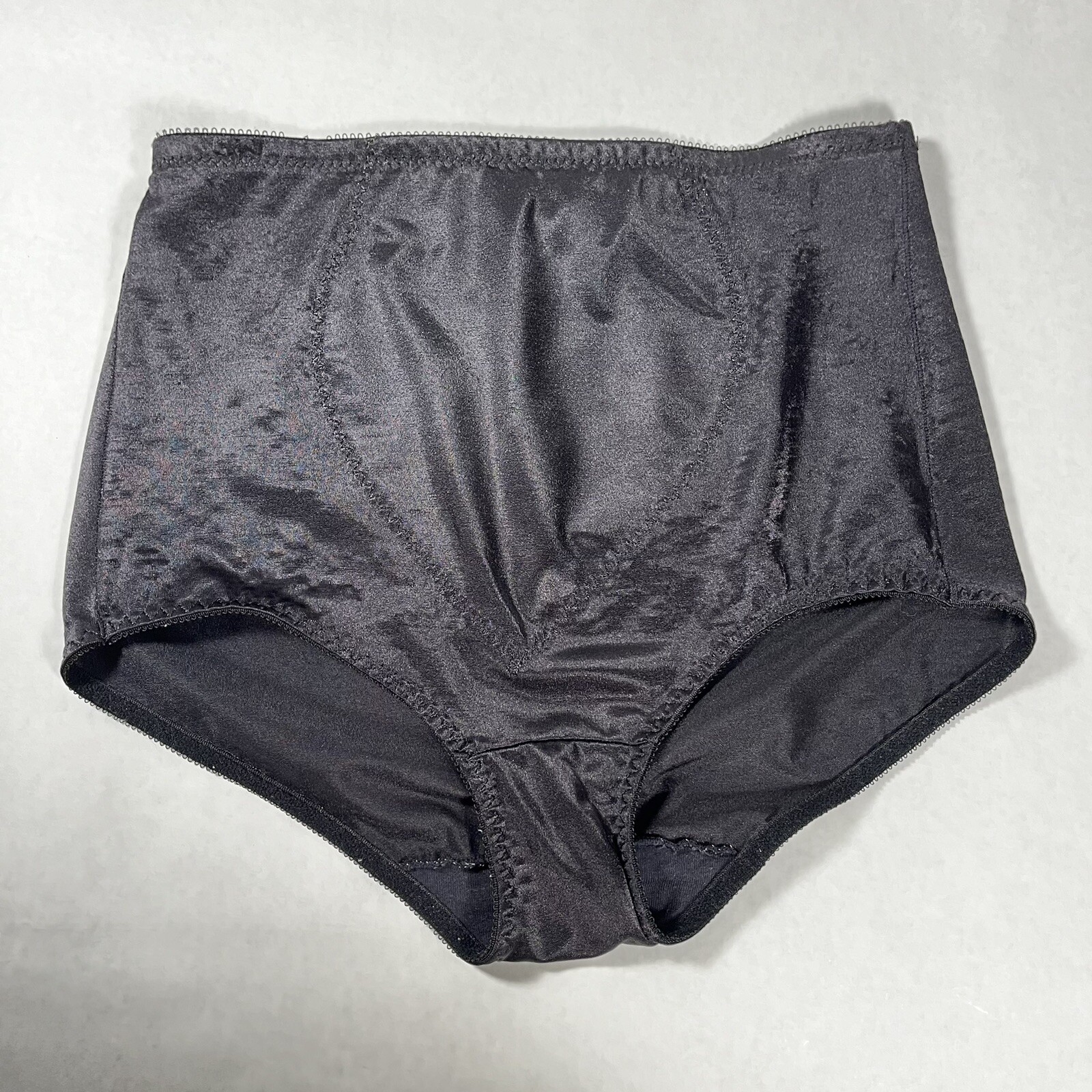 Bali Black Nylon Spandex Control Panties Size 7