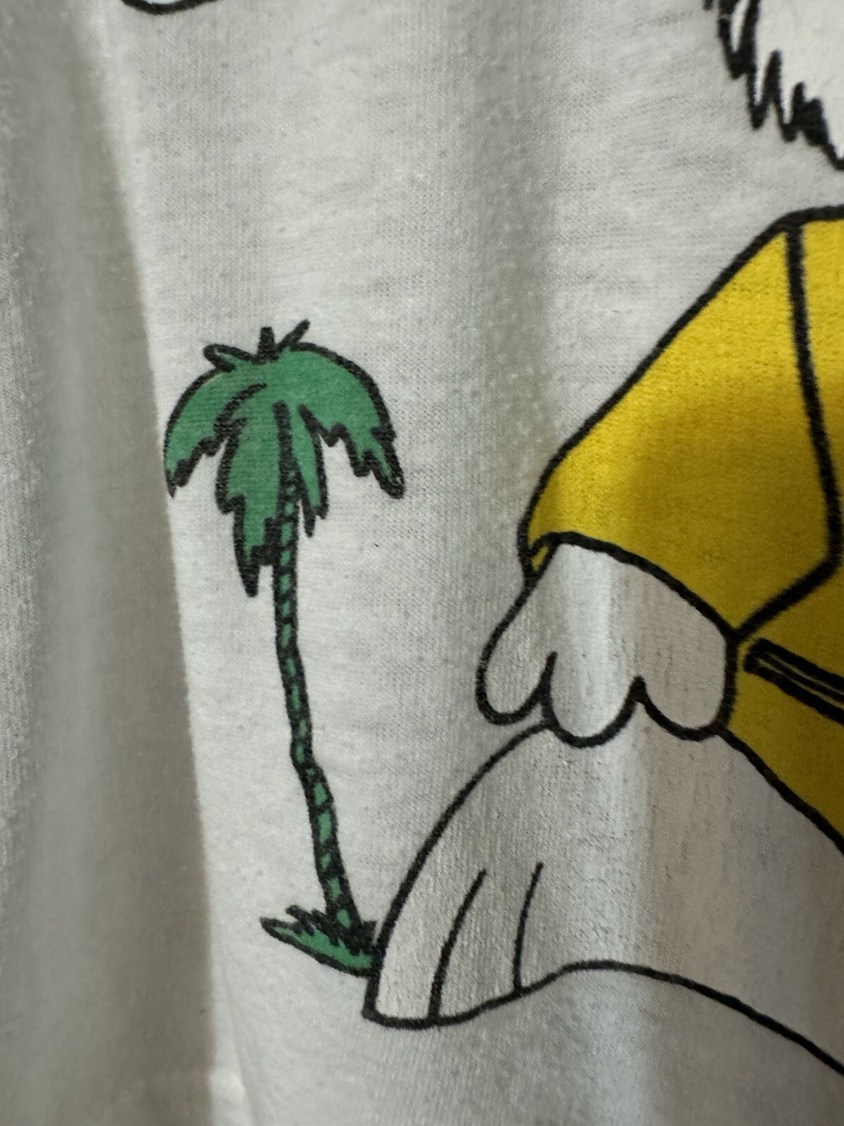 VTG 1985 Bunny & Palm Trees Micro Crop Tee Women’s M/L Oasis Women’s Teens