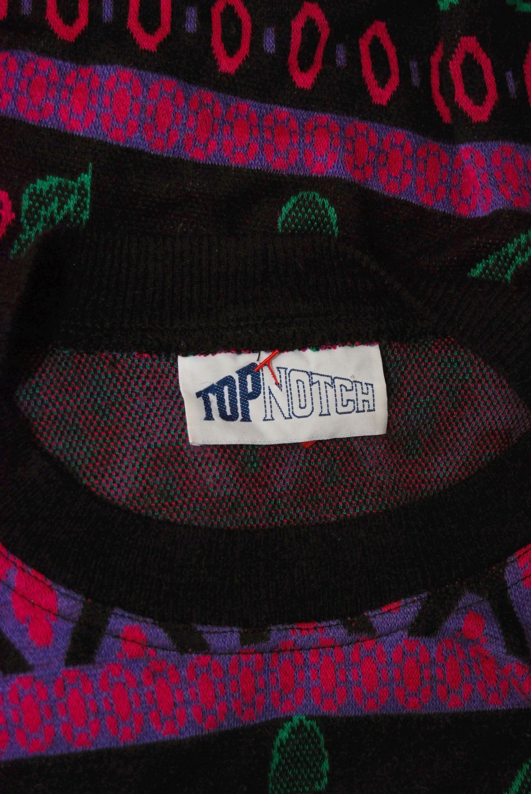 80s Neon Sweater (L) large black pink vintage womens graphic new wave indie cool