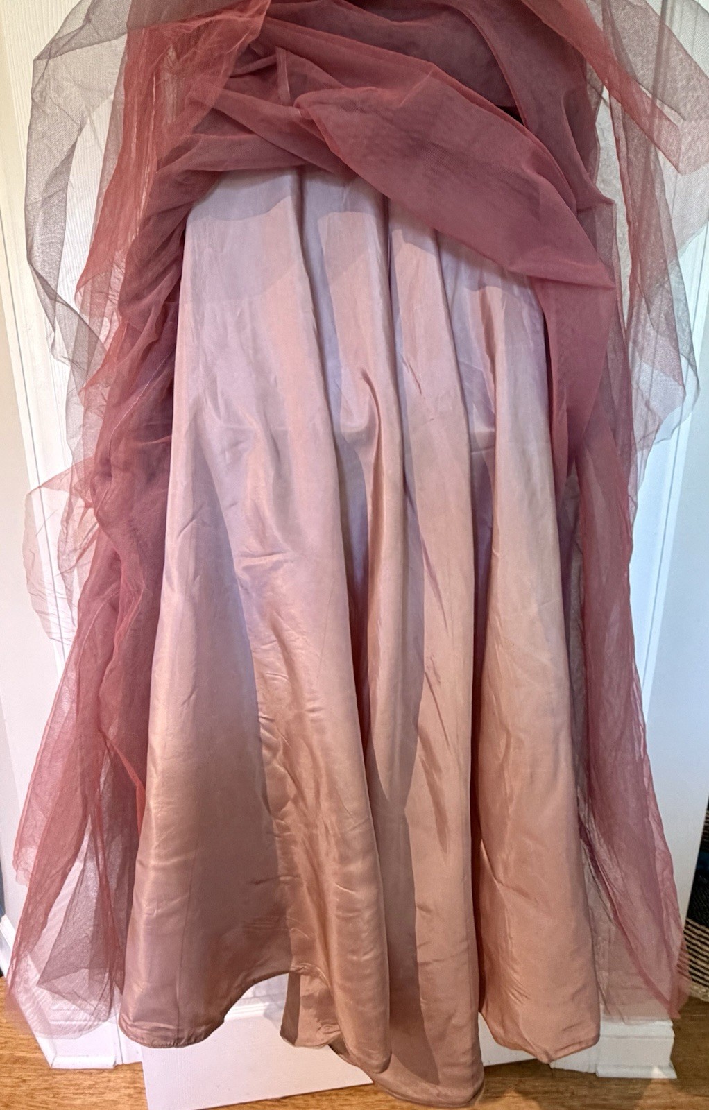 Romantic Custom Vintage Rhinestone Tulle Dusty Rose Evening Party Dress