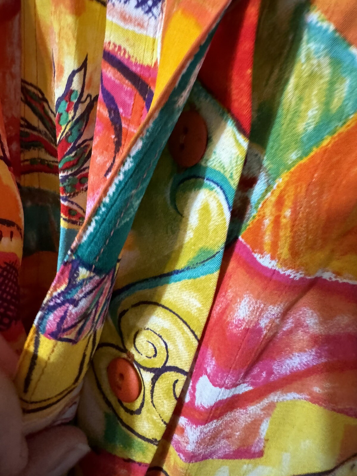 1980s 1990s Resort Wear Print Colorful Retro Dress by George Georgiou Medium