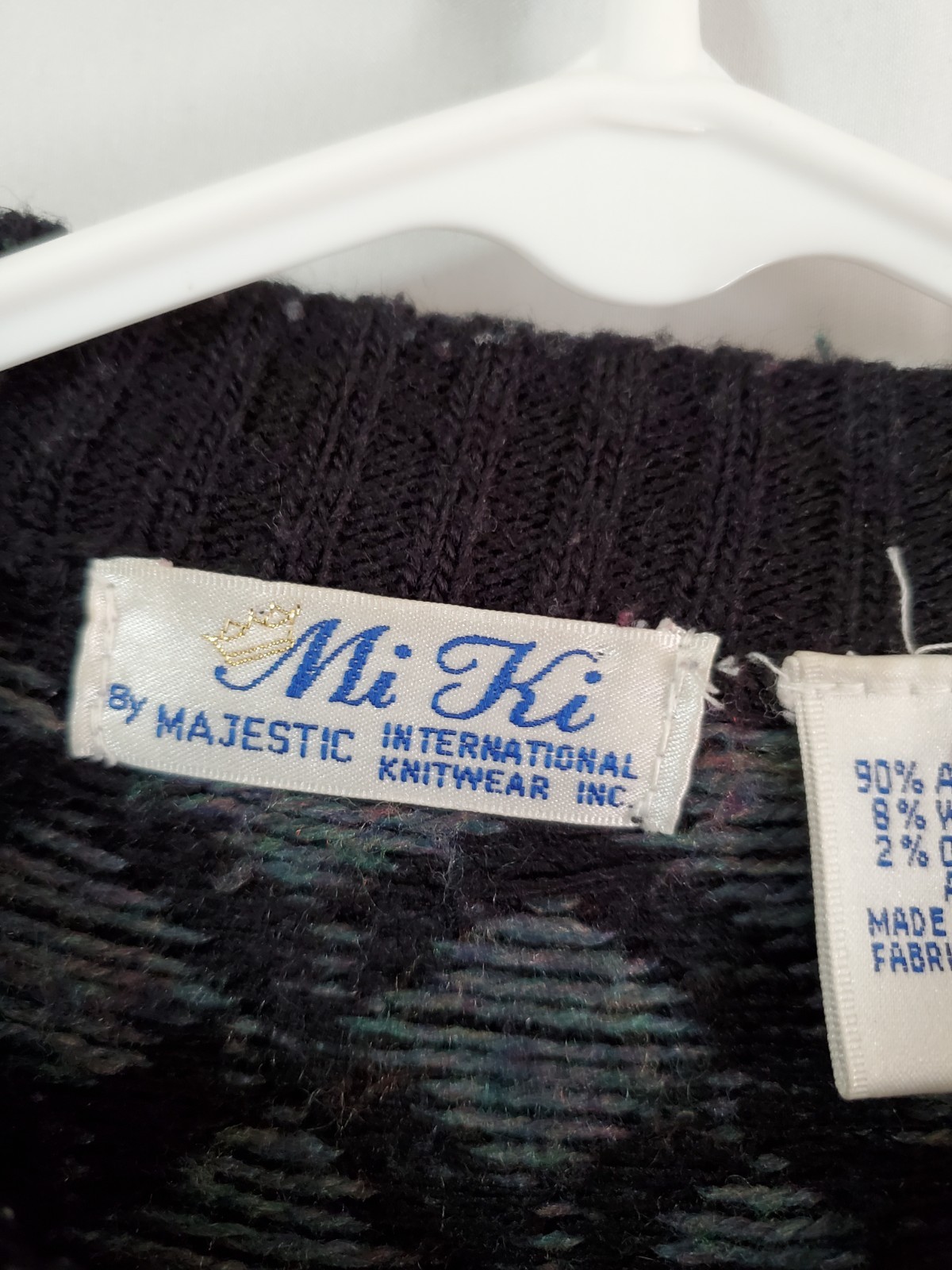 Vintage Mi Ki Majestic International Knitwear Sweater Size Small Petite 8% Wool