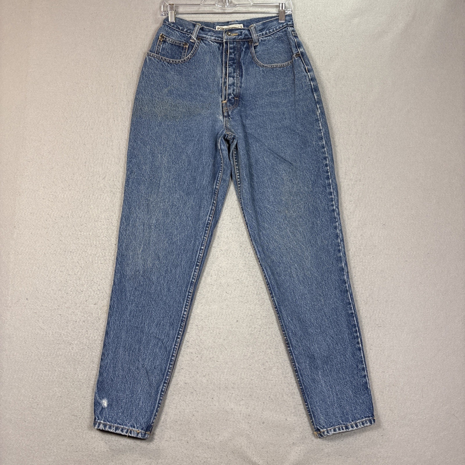Paris Sport Club Vintage High Waisted Mom Jean Medium Wash Tapered Leg 90s Sz 11