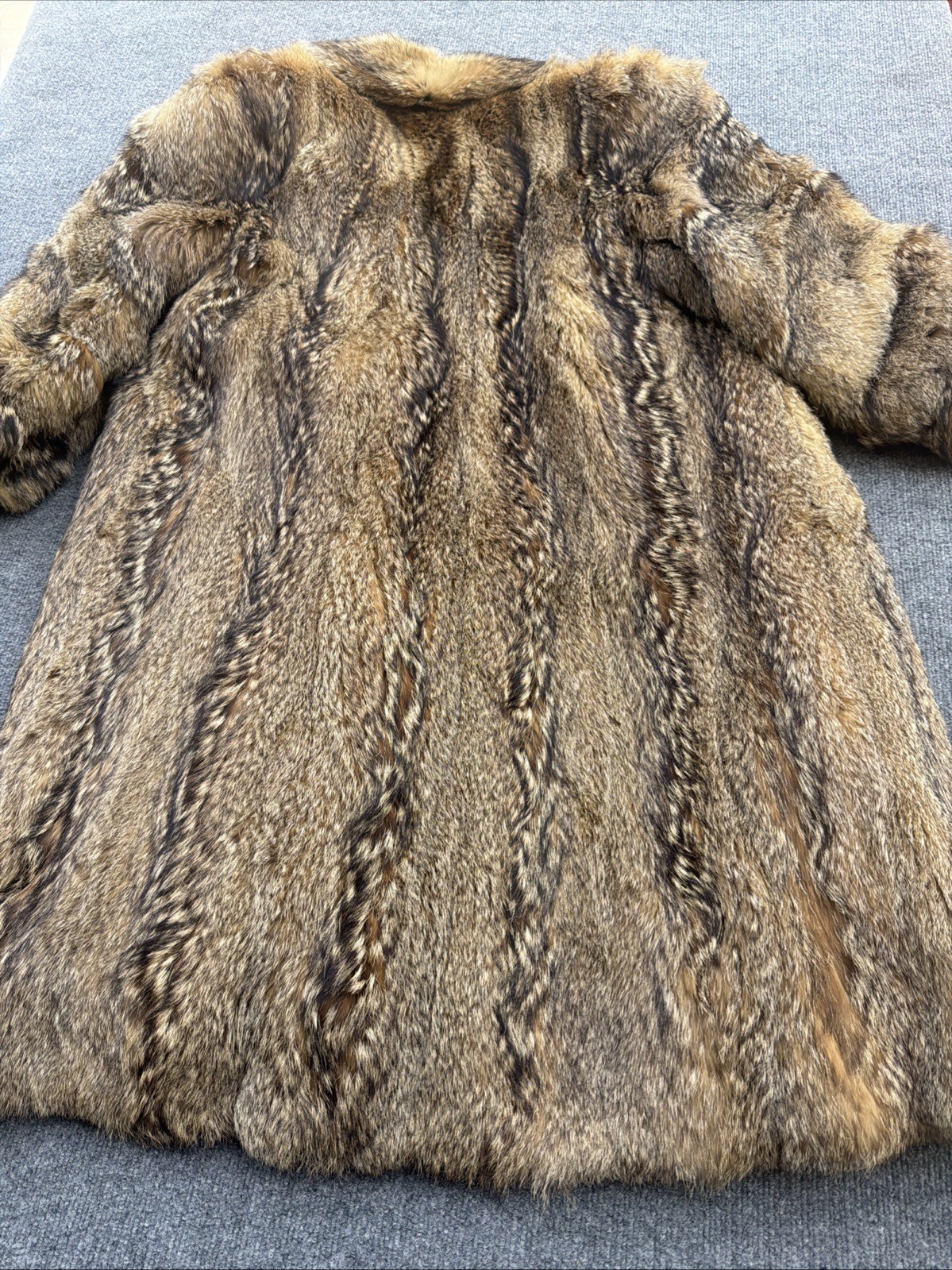 Vintage Genuine Raccoon Fur Coat Full Length 80s Glam Shawl Collar Made USA