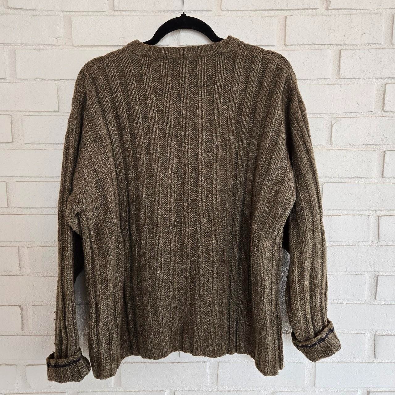 Vtg 90s Y2K Cotton Wool Blend Knit Sweater, Earthy, Brown, Vneck, Sonoma, Size L