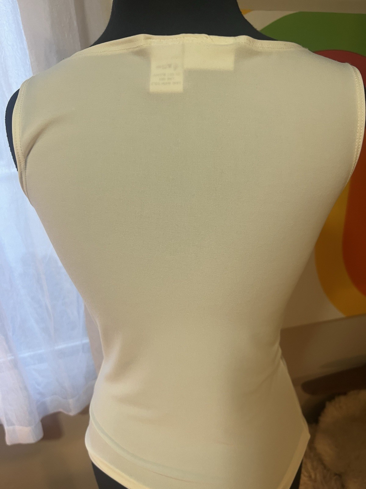 Vtg 1990’s Newport News Ivory Rouched camisole tank Top Medium USA Made