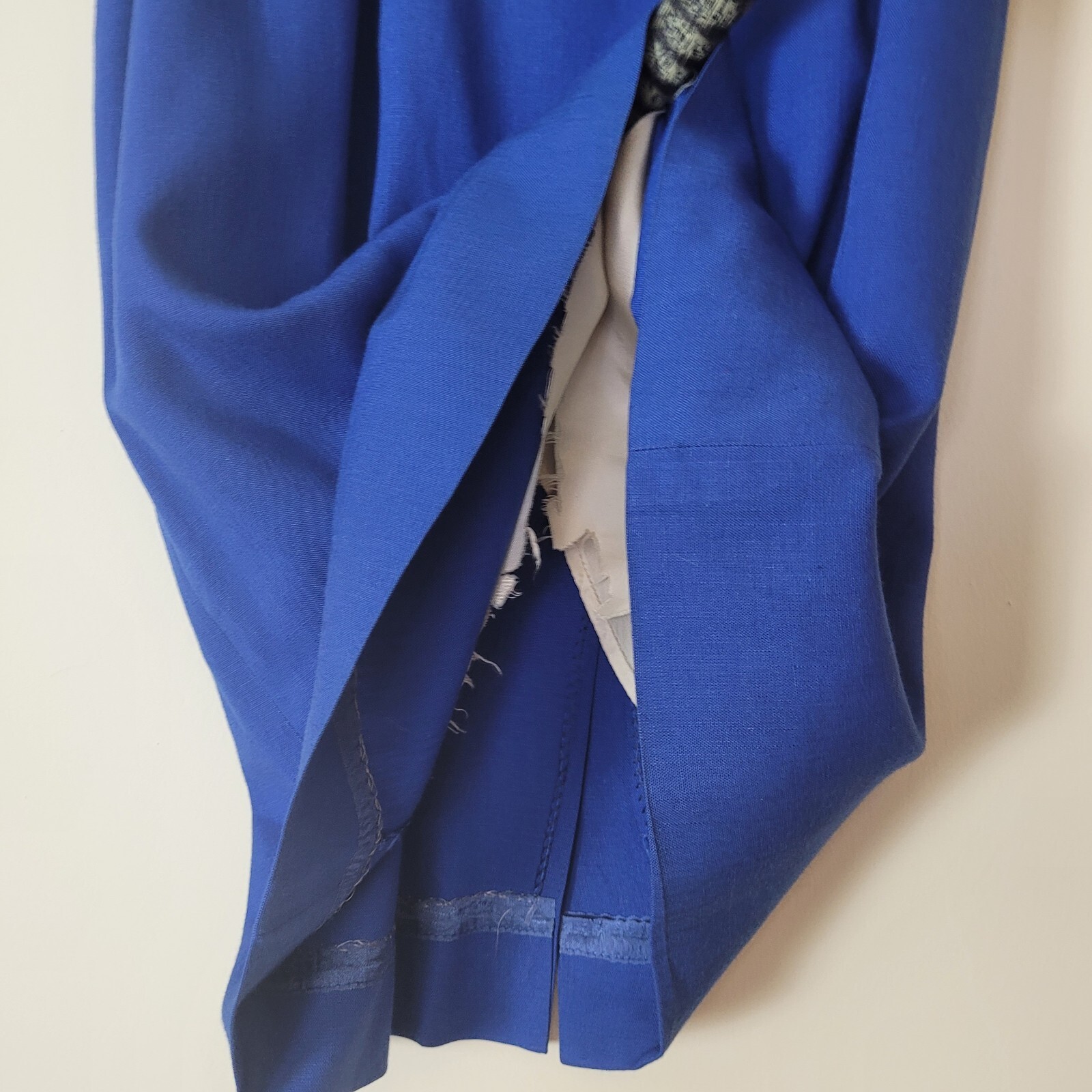 Vintage pencil Skirt Women’s XS 24″ bright blue 60s office Pinup academia cotton