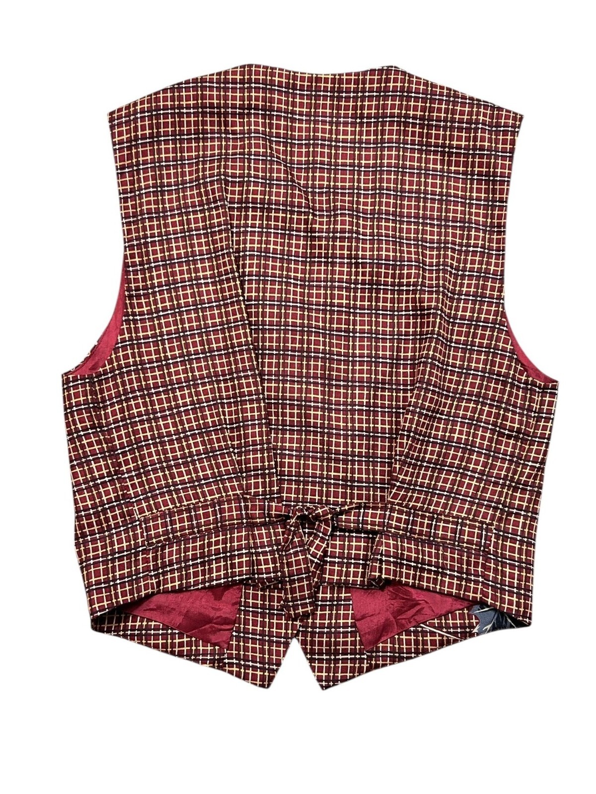 VTG David Brooks Womens Size 4 Plaid Skirt & Vest Set W Floral Details Wrap Zip