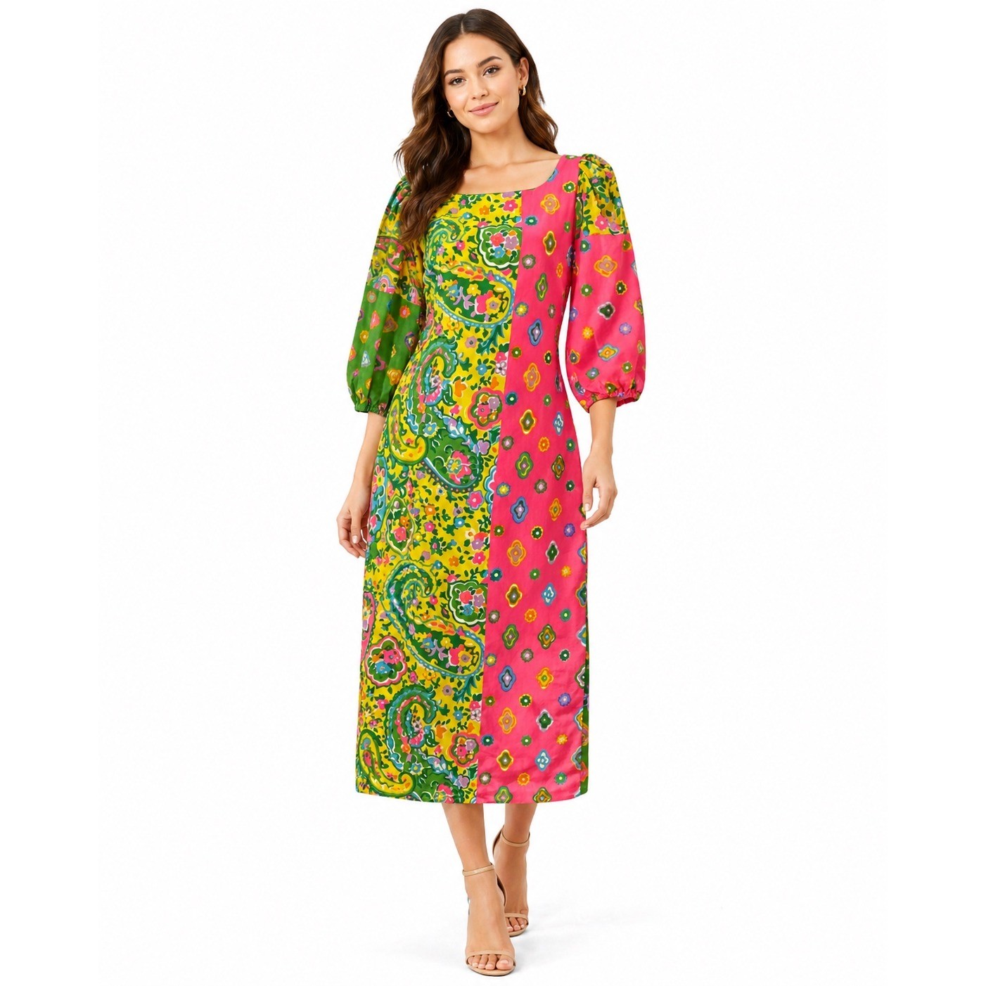 Vintage 60s Liberty House Kiyomi Midi Dress Psychedelic Mod Dopamine Dressing