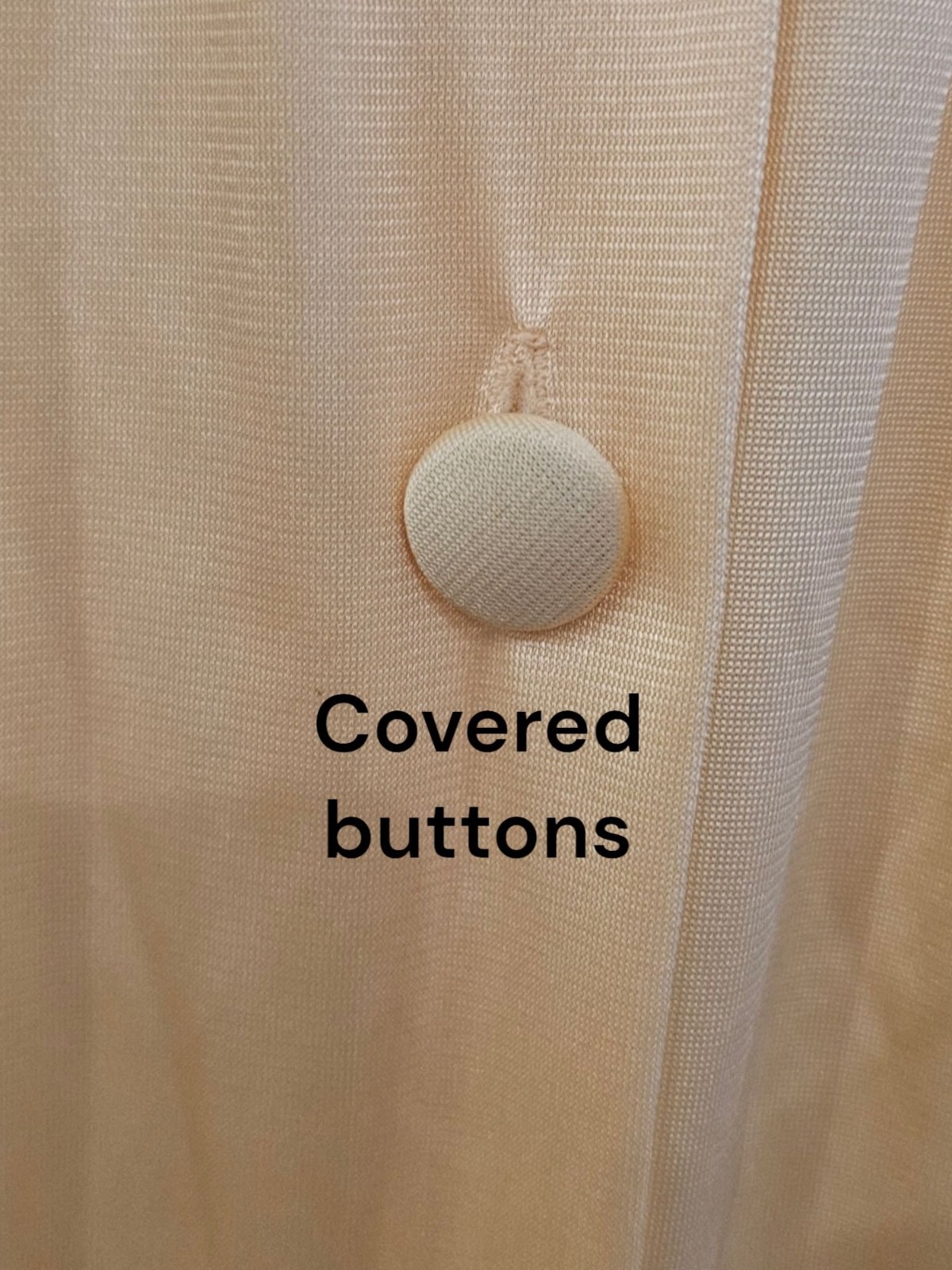 Vintage Satin Robe House Coat With Lace Trim & Covered Buttons M/L 24″W x 37″L