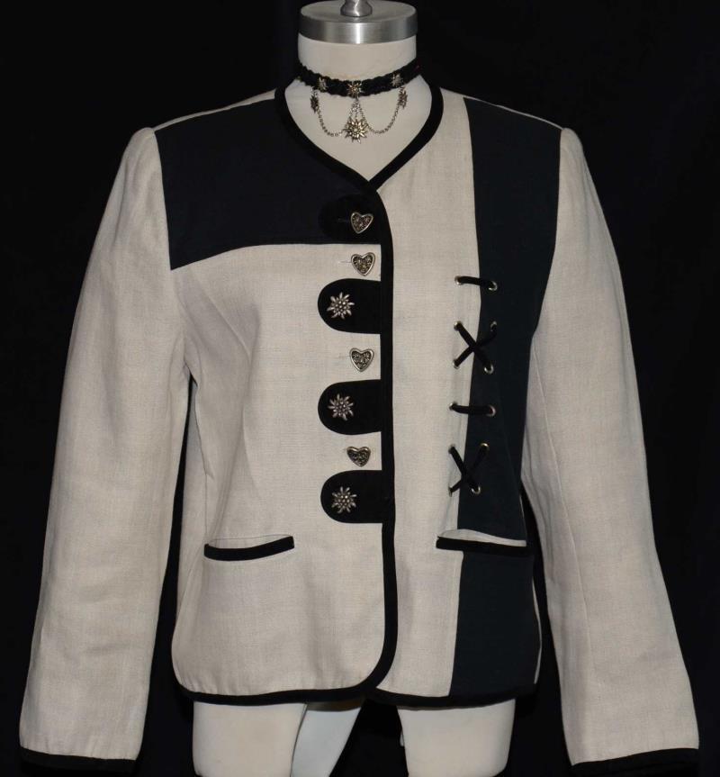 LINEN German JACKET Over Coat Women SUMMER Sport Riding Dress Suit B39″ 36 8 S