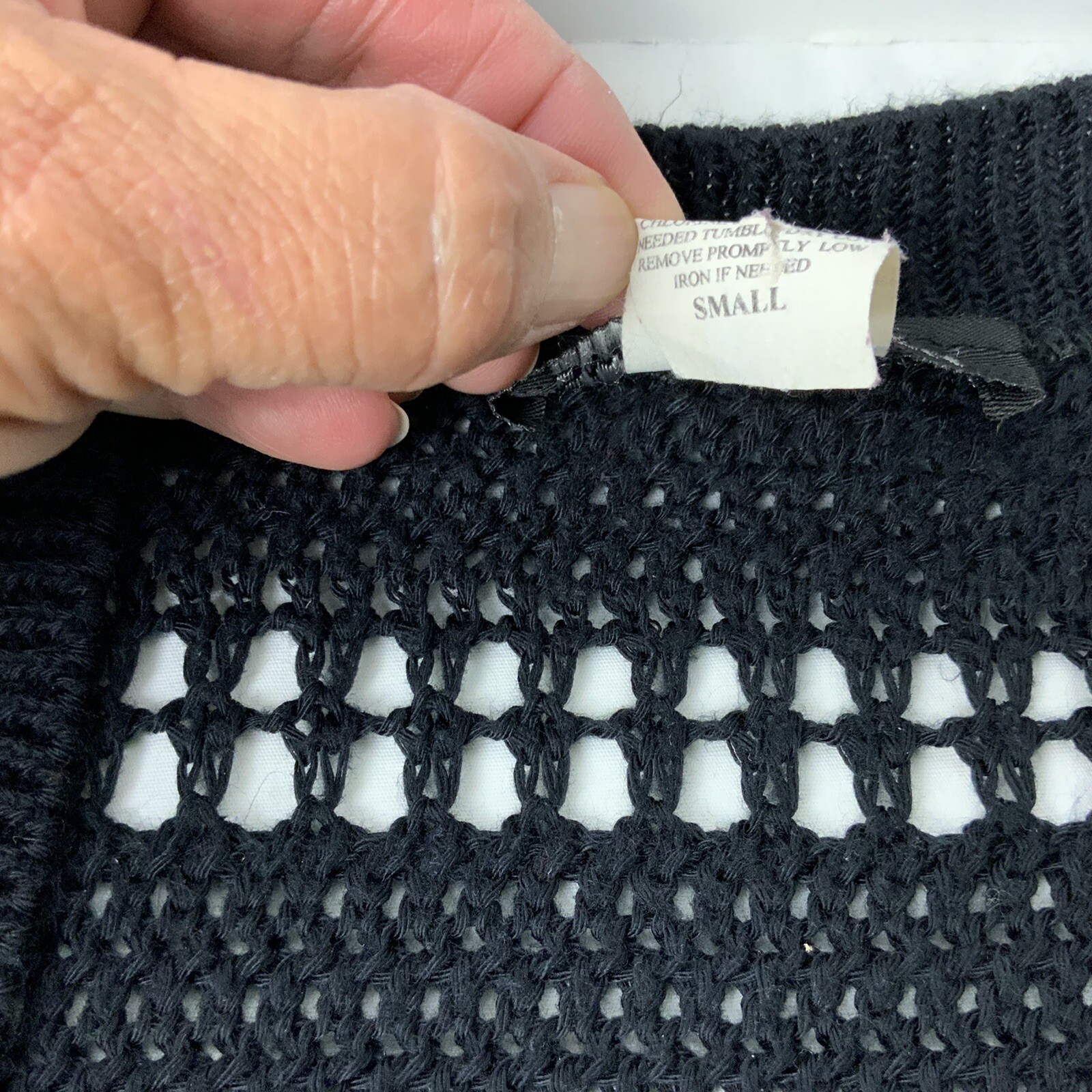 Sweater Project Women’s Small Black Crochet Crop Cardigan