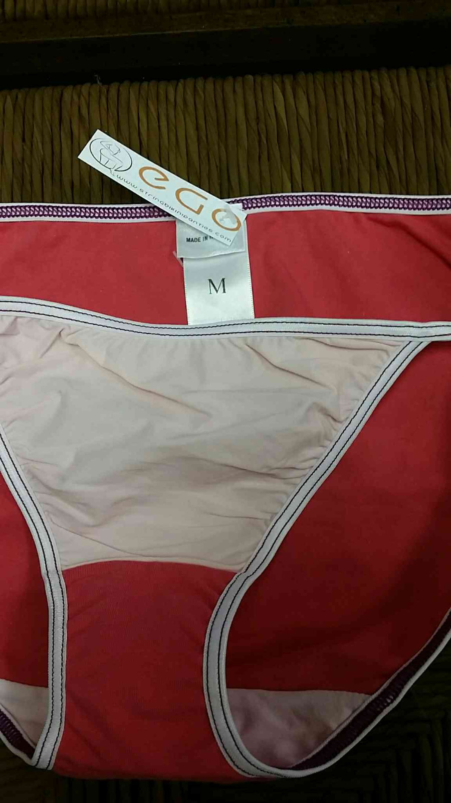 String Bikini Panties, Multi With Orange, Size 6, EGO Branded, Funky Hippie