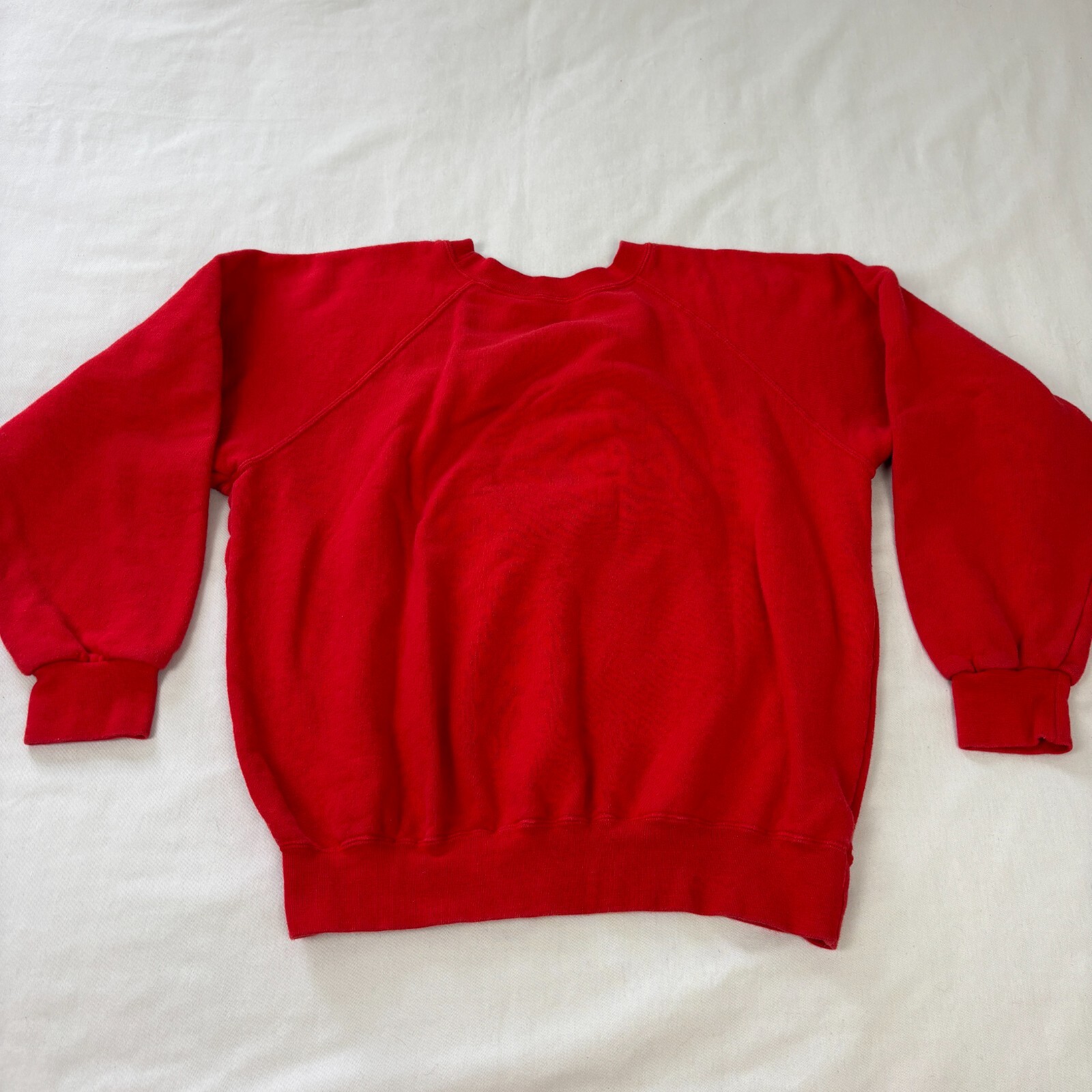 Vintage 90s Whispers Teddy Bear Red Raglan Sweatshirt Fur 3D Applique Womens XS