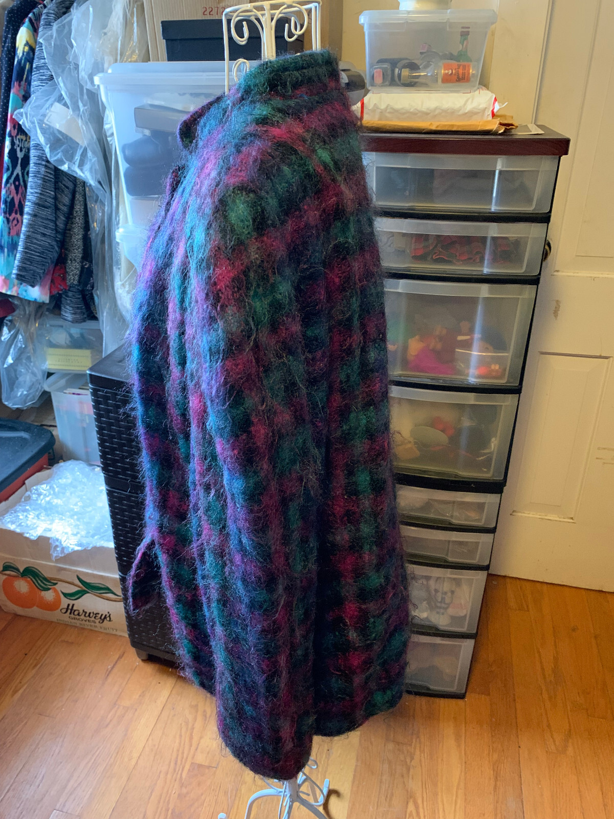 *VINTAGE* 1980s LOMBARDI INC. Mohair Plaid Jacket / Coat – Size 14