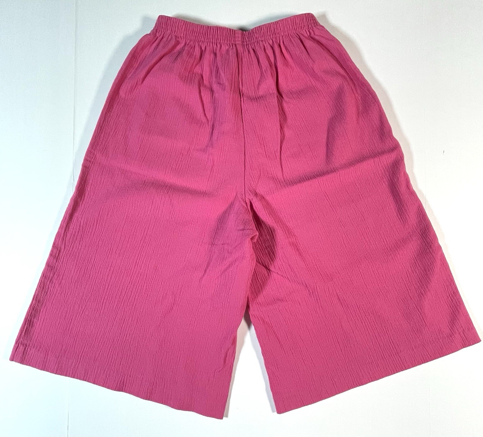 Blair Vintage Koolots Capri Pants Elastic Waist High Rise Wide Leg Size 10 Pink