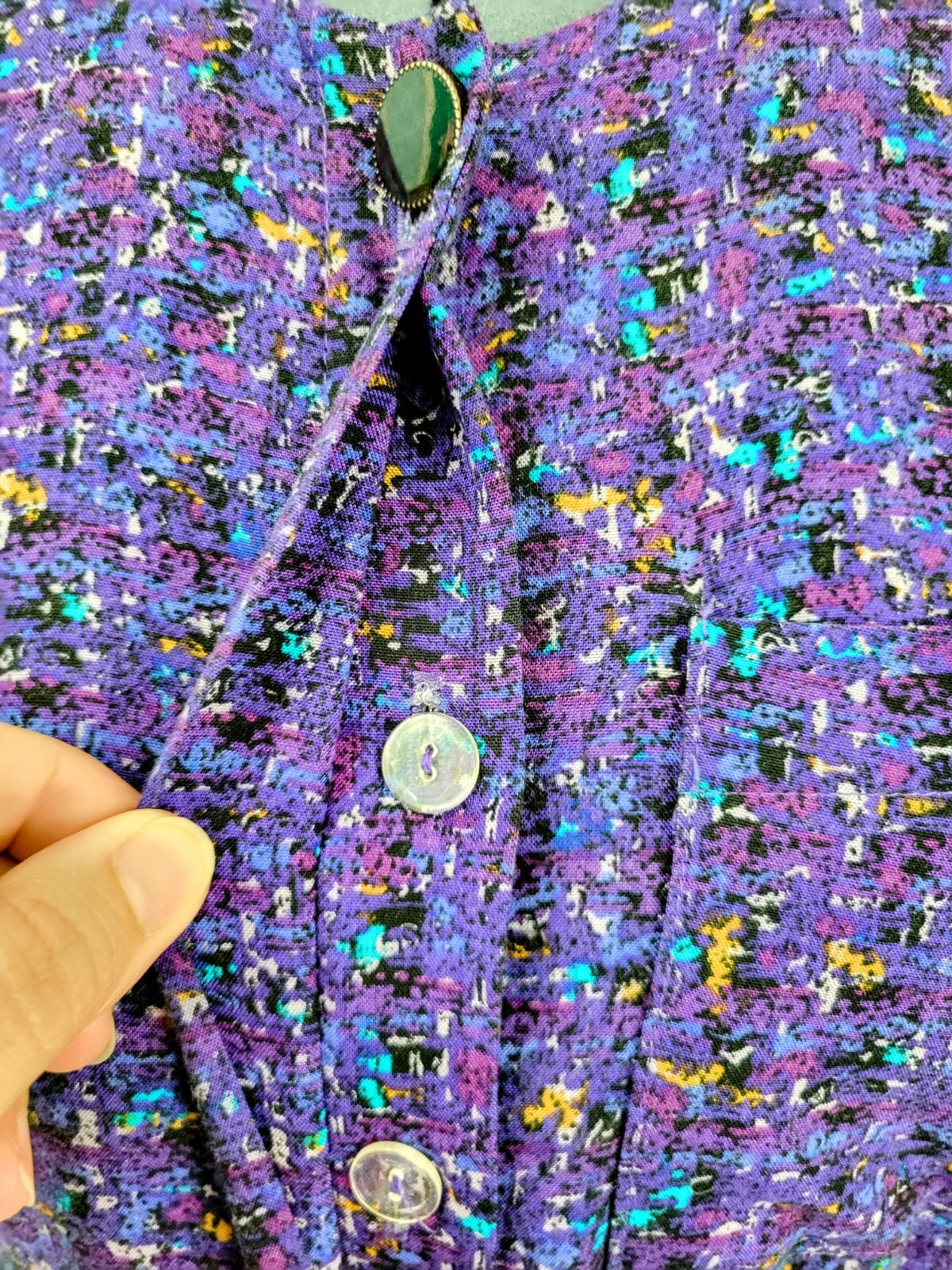 Vintage VLP Petites Purple Button Down Dress w Matching Belt Size S?
