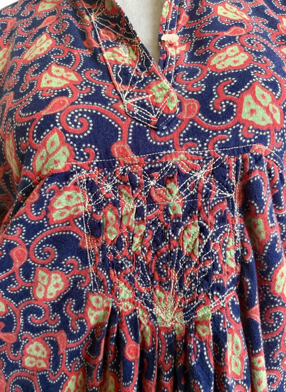 Vintage 70s Boho Hippie Retro Bohemian Afghan Style Colorful Dress Sz SM
