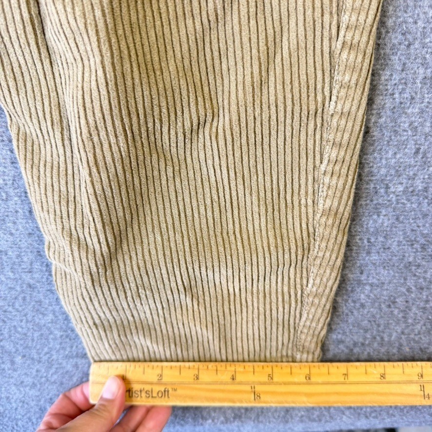 Vintage Bonjour Corduroy Pants Womens 3/4 Tan Khaki High Waisted Pleated Tapered