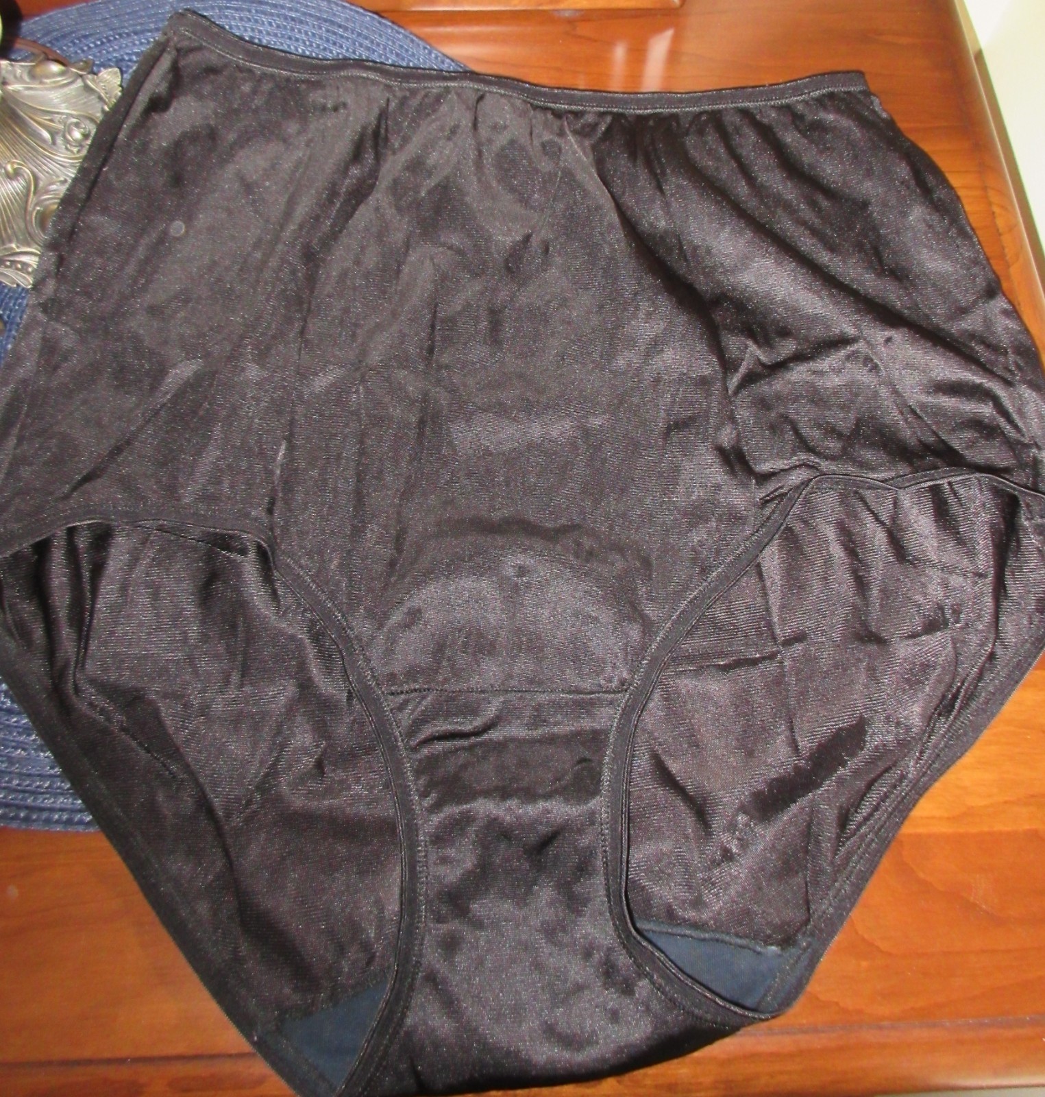 vtg ADONNA BLACK BRIEFS SISSY sheer nylon panties 9/2XL MINT
