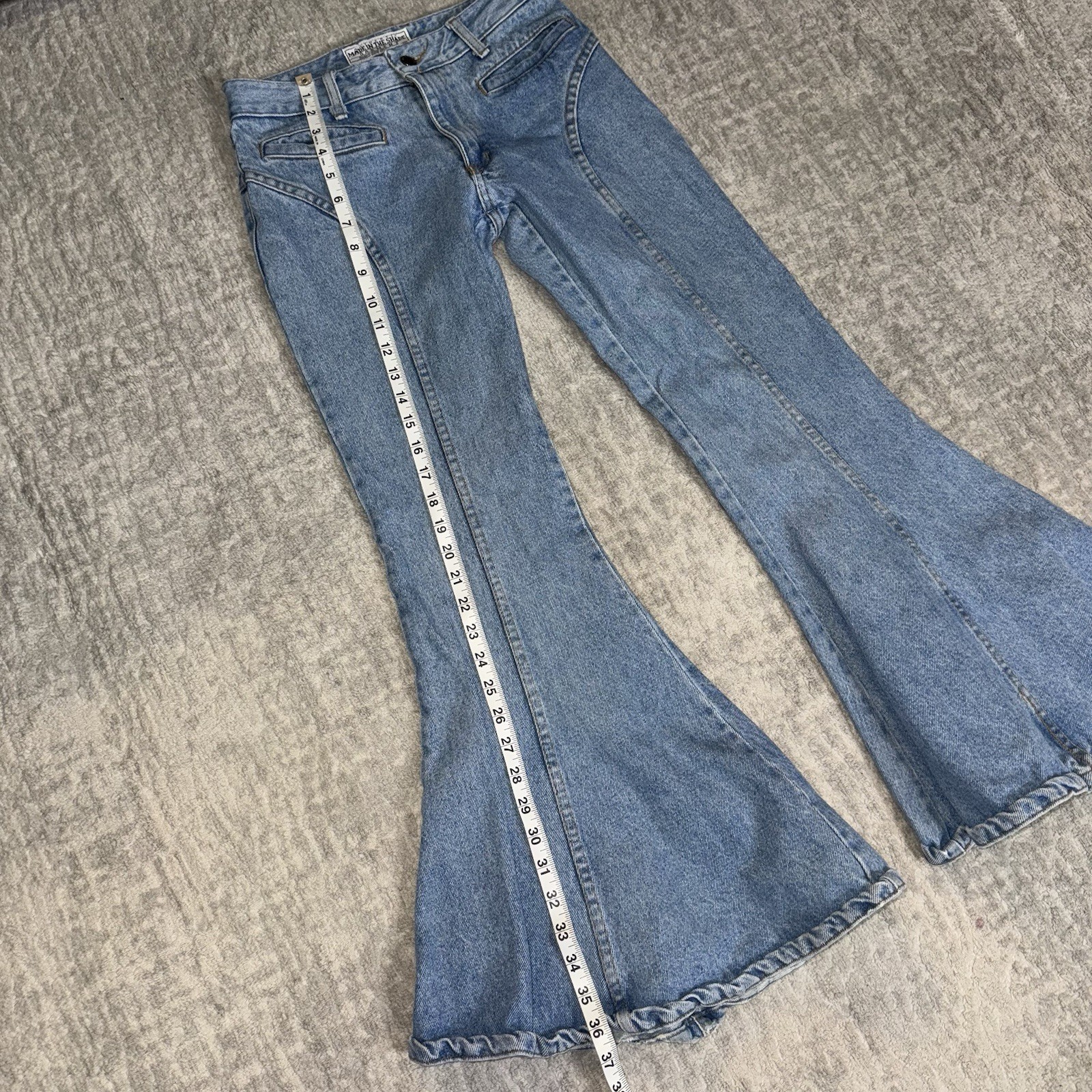 Made in the Shade Vintage Flare Jeans Blue Light Wash Bell Bottoms Pants Size 1