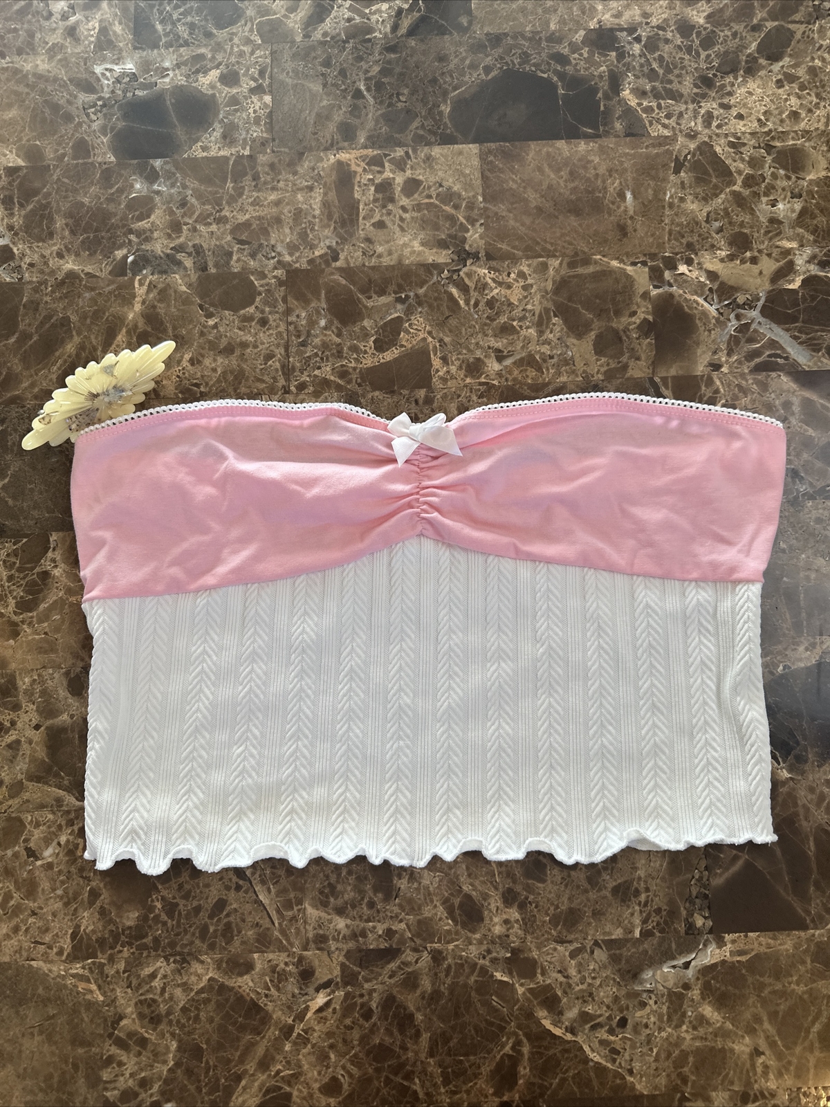 Bustier Corset Top Pink Fairy Goth Mesh “trashy” 00s Y2K Style Kawaii Cami Sz S