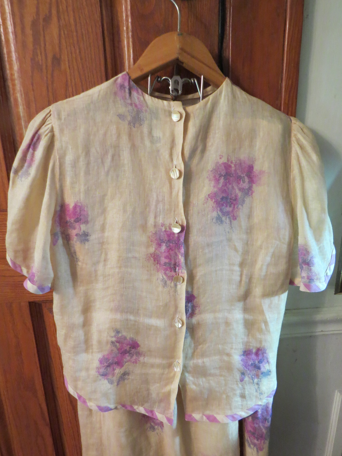 Vintage Hanae Mori Boutique 2 PIECE SZ 4 FINEST LINEN MONEY CAN BUY SEE DESCRIPT