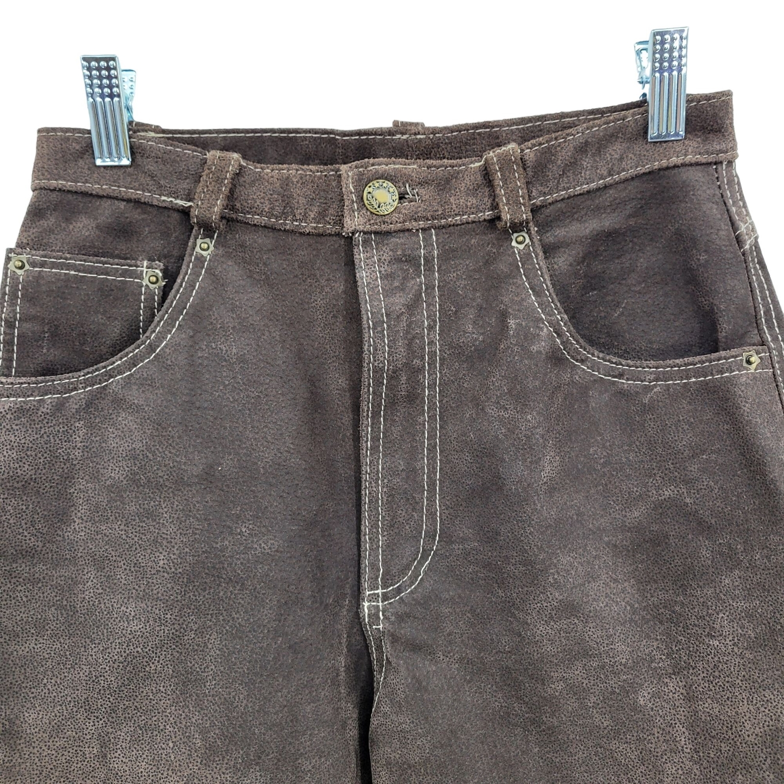 Vintage 80’s Forenza Leather Pants S Brown High Rise Tapered Moms Rodeo Western
