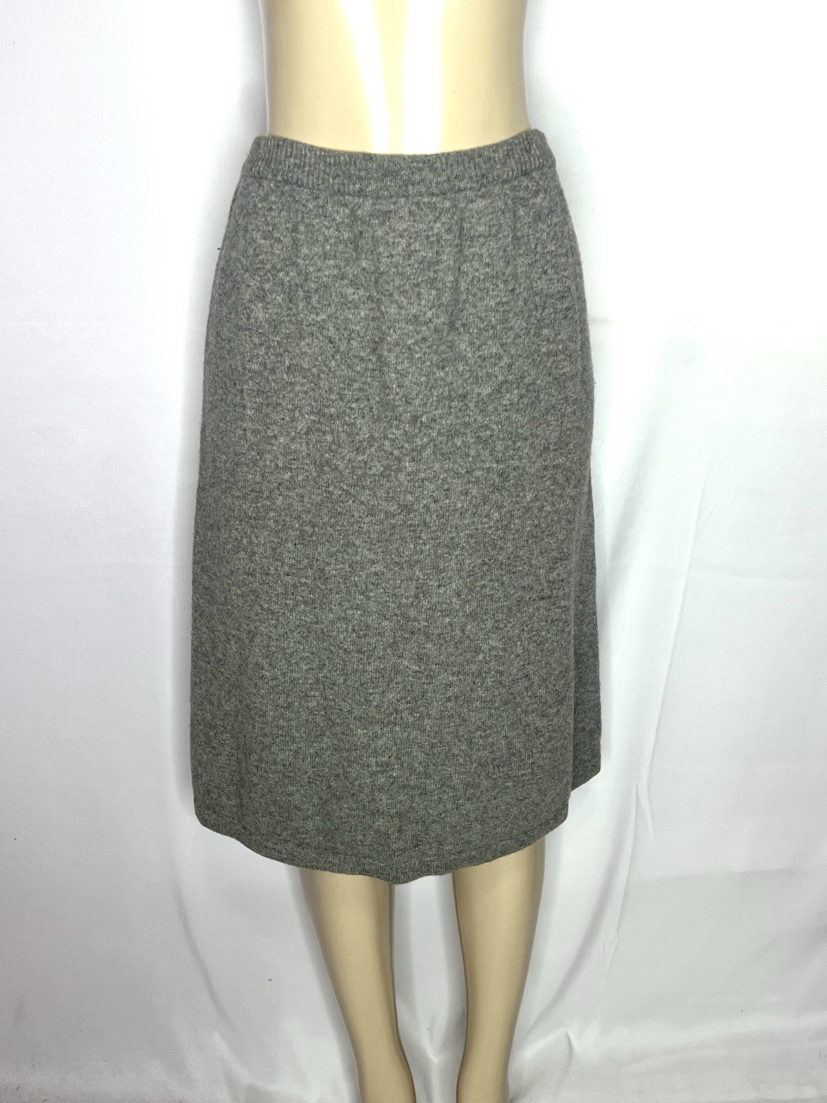 VINTAGE THE KNIT CONNECTION LAMBSWOOL GRAY HEATHER SKIRT SZ LG