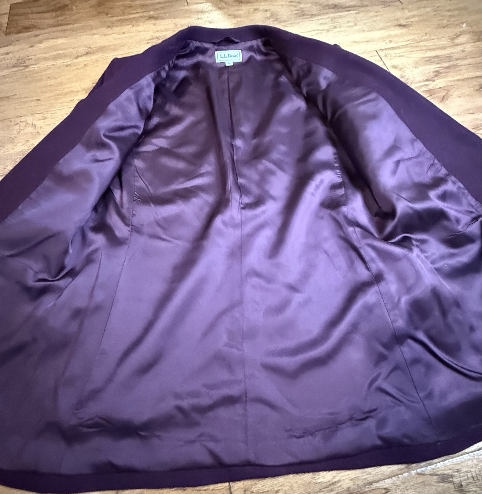 LLbean Women’s Blazer Cashmere and Wool Size 8 Deep Purple