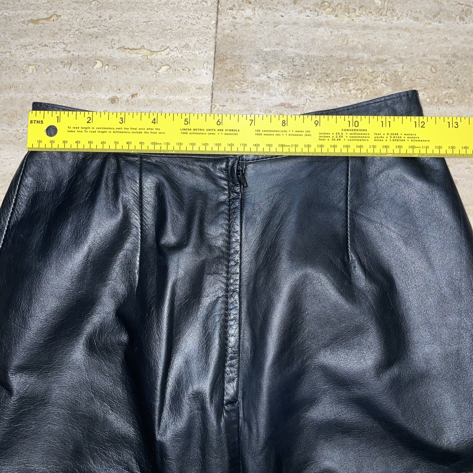 Brass Plum Skirt Nordstrom Black Genuine Leather womans Sz 3