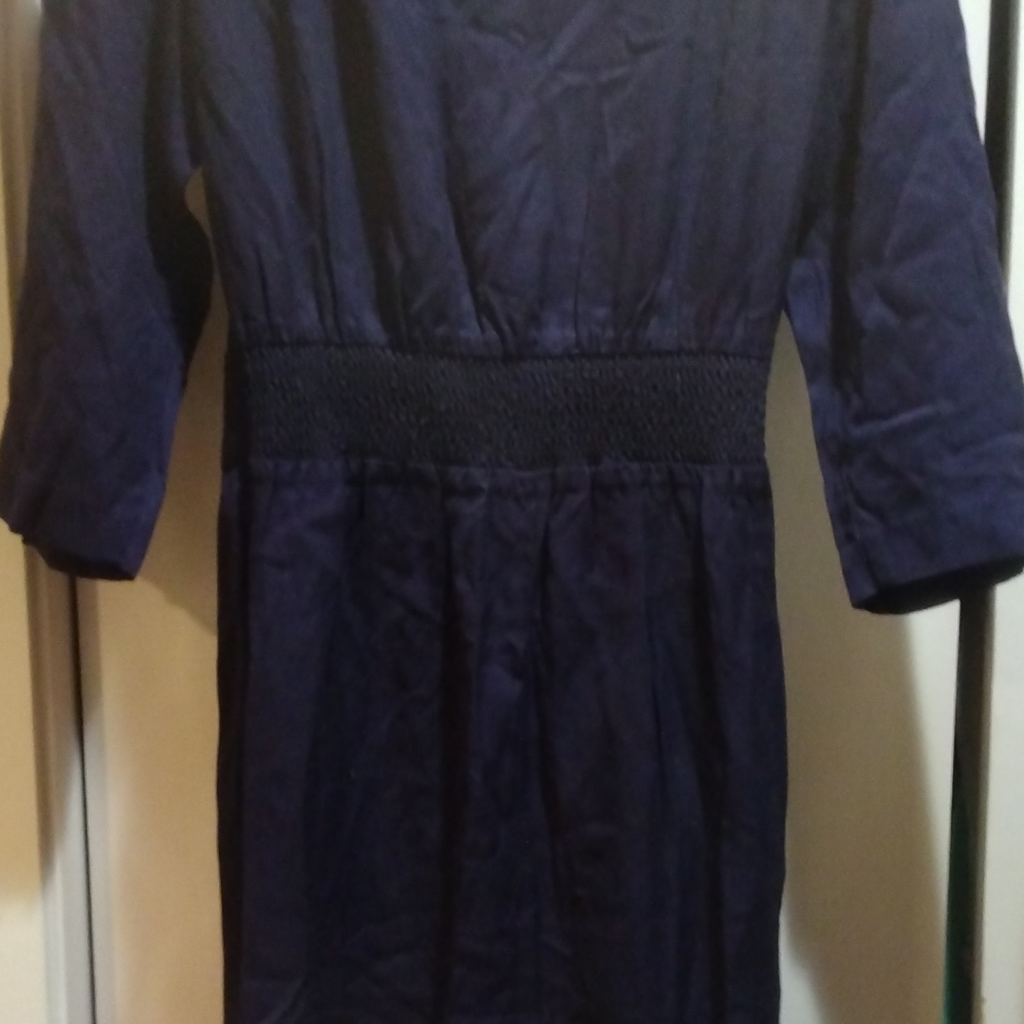 Vintage 80s Katie MFG Navy Button Front Dress Size 8