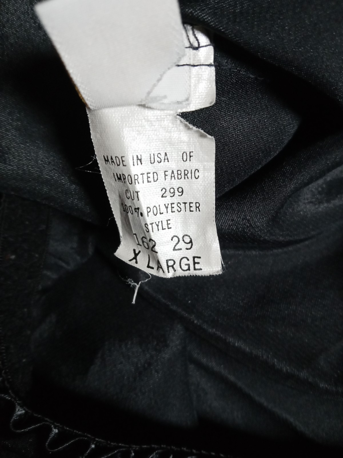 Farr West Vintage Black Satin Half Slip Made In USA Size X Large