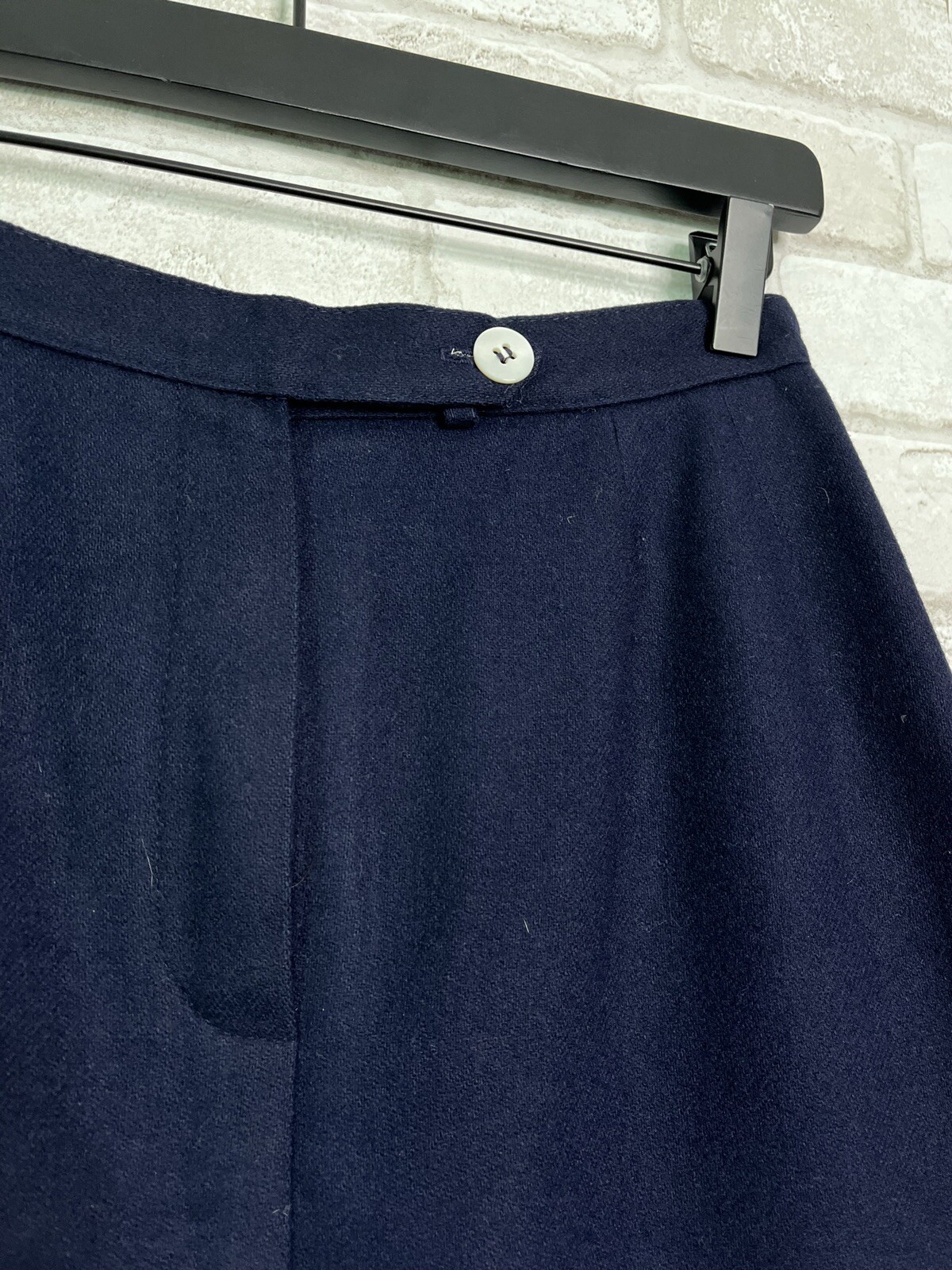 VINTAGE Evan Picone Navy Blue Wool Blend Jacket Skirt Set