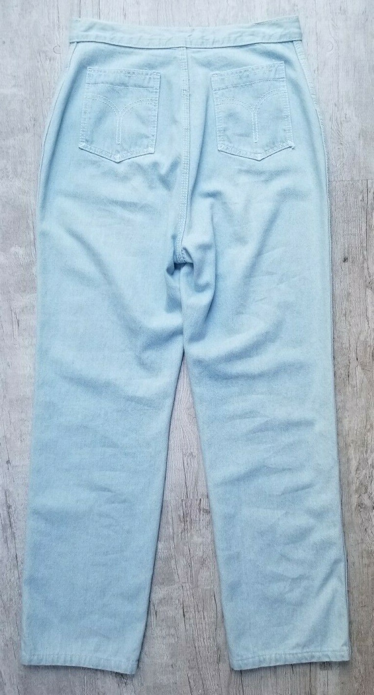 Vintage Light Wash High Rise Straight Leg Jeans W 29″ x L 30″