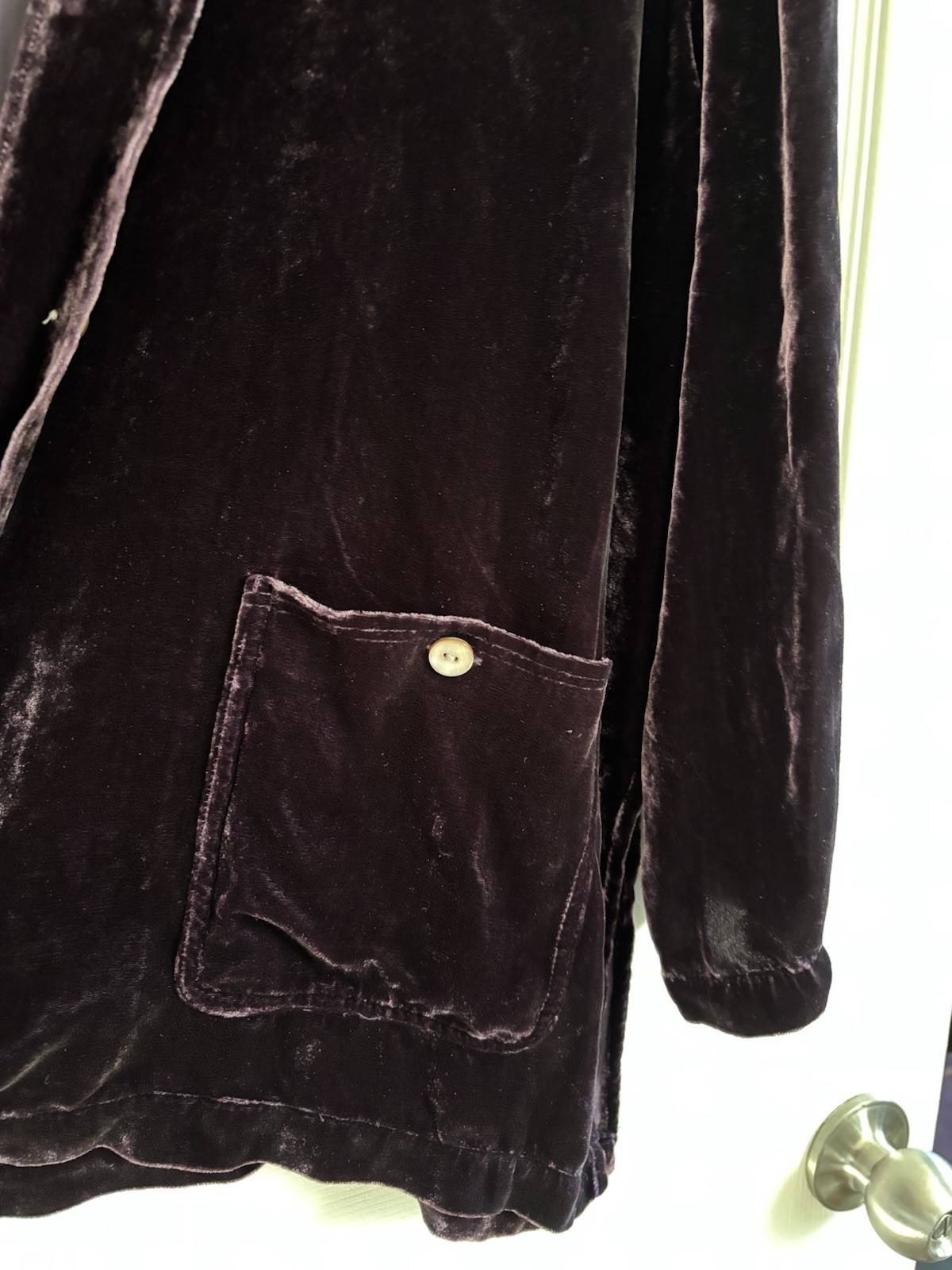 Arleen Bowman Chin Chin Women’s Large Purple Silk Velvet Lounge Set Vintage 90’s