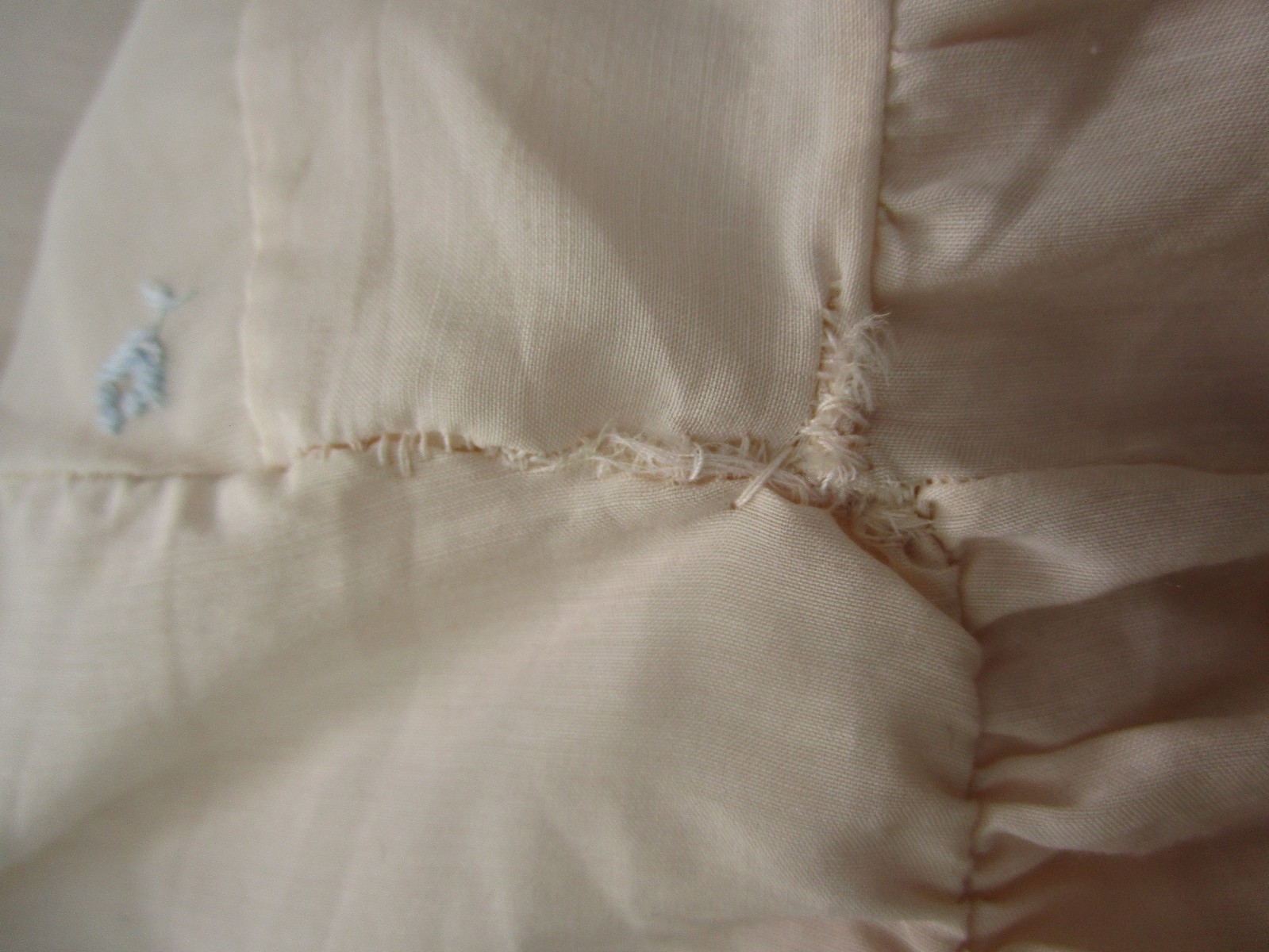 Vtg 60s Faerie Dacron Nylon Cotton Embroidery Trim Thin Nightgown Slip Dress 32