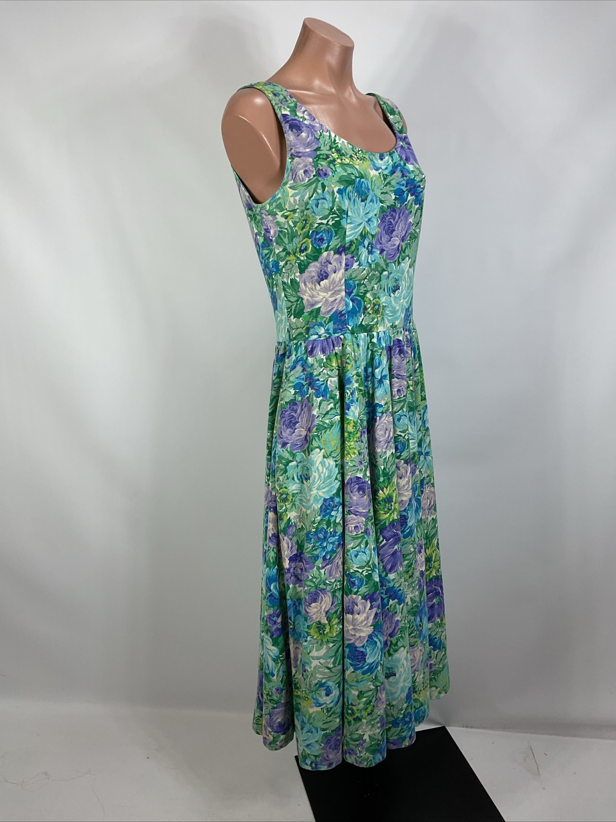 Vintage Expo Dress 80s Floral Sundress Puff Sleeve Cardigan Set Cottagecore Sz 8