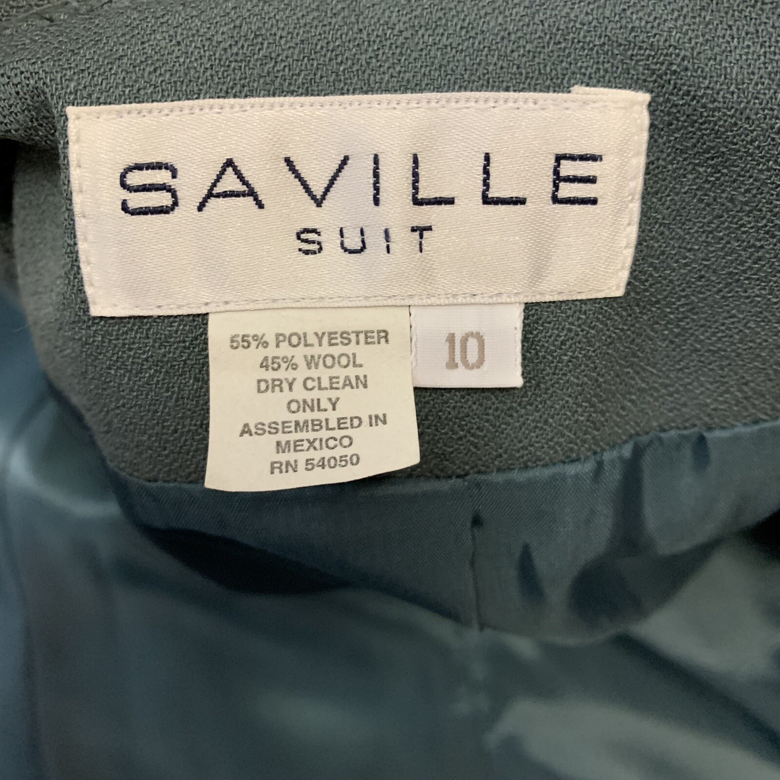 Vintage Size 10 Suit Jacket Blazer Saville Wool Blend Button Up Sage Blue