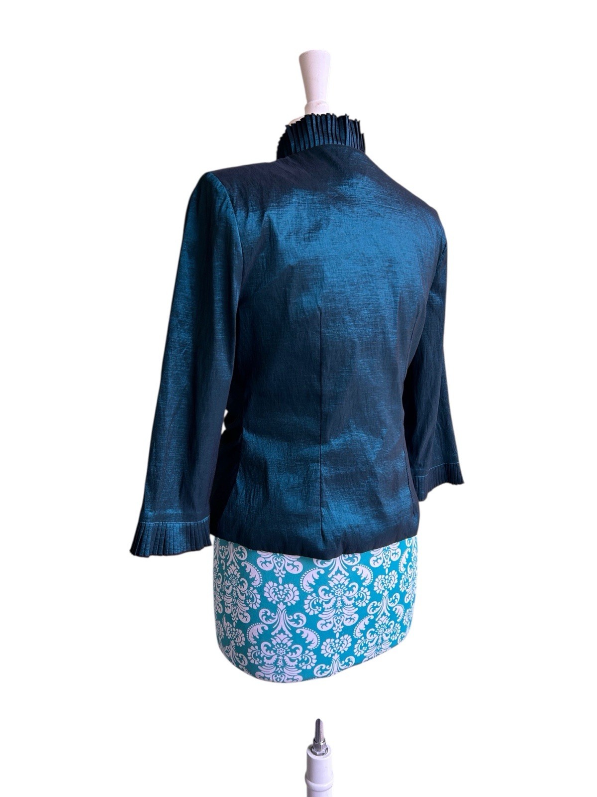 Carol Lin JR Nites Teal Jacket Top Camisole SET Evening Glam Holiday Christmas