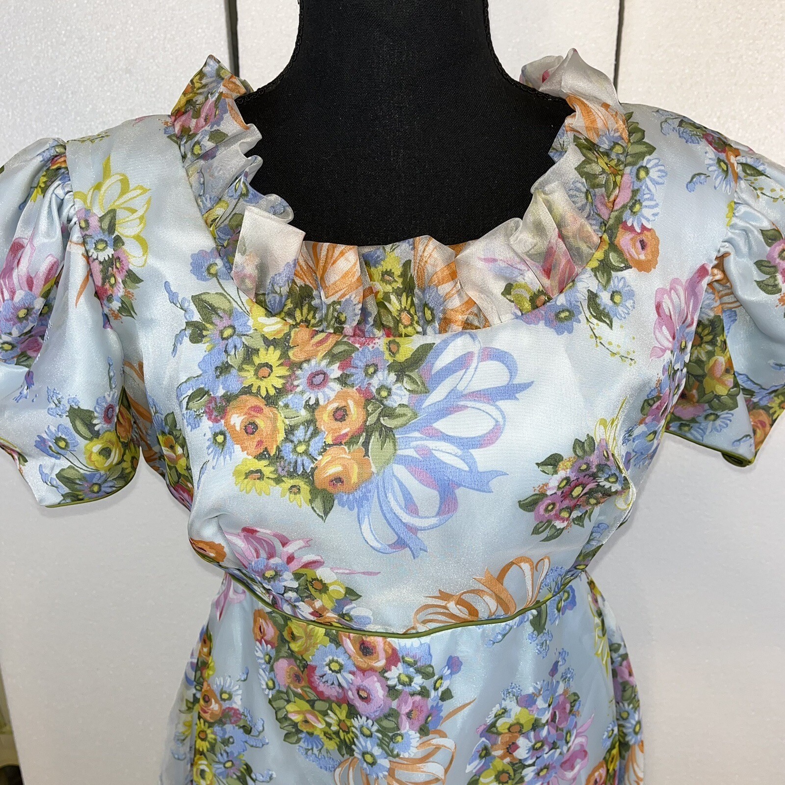 ABC ANGELAIR BY MONIKA Floral Vtg Dress Small Medium Pre 1963 See Measurements
