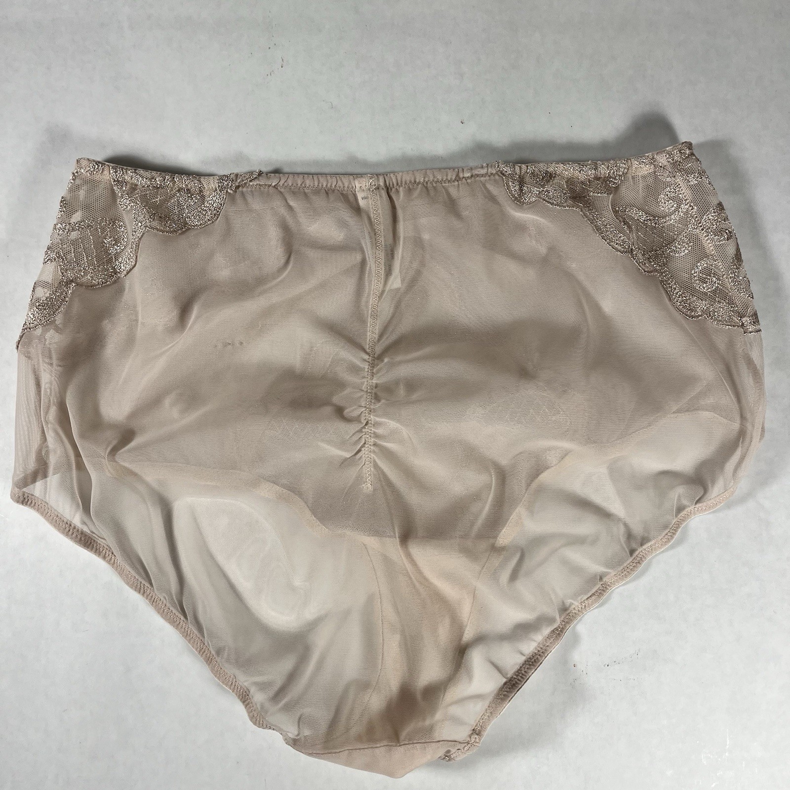 Lacy SOMA Taupe Sheer Panties Size Medium