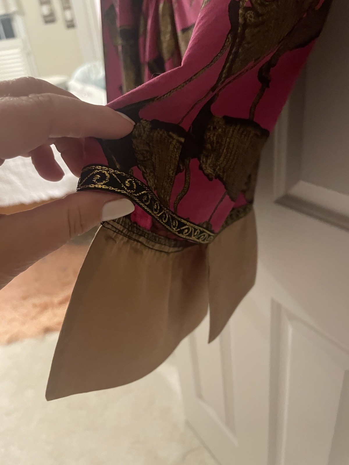 Roco Collection Vintage Peplum Blouse/Blazer – Pink Gold Metallic – 1X