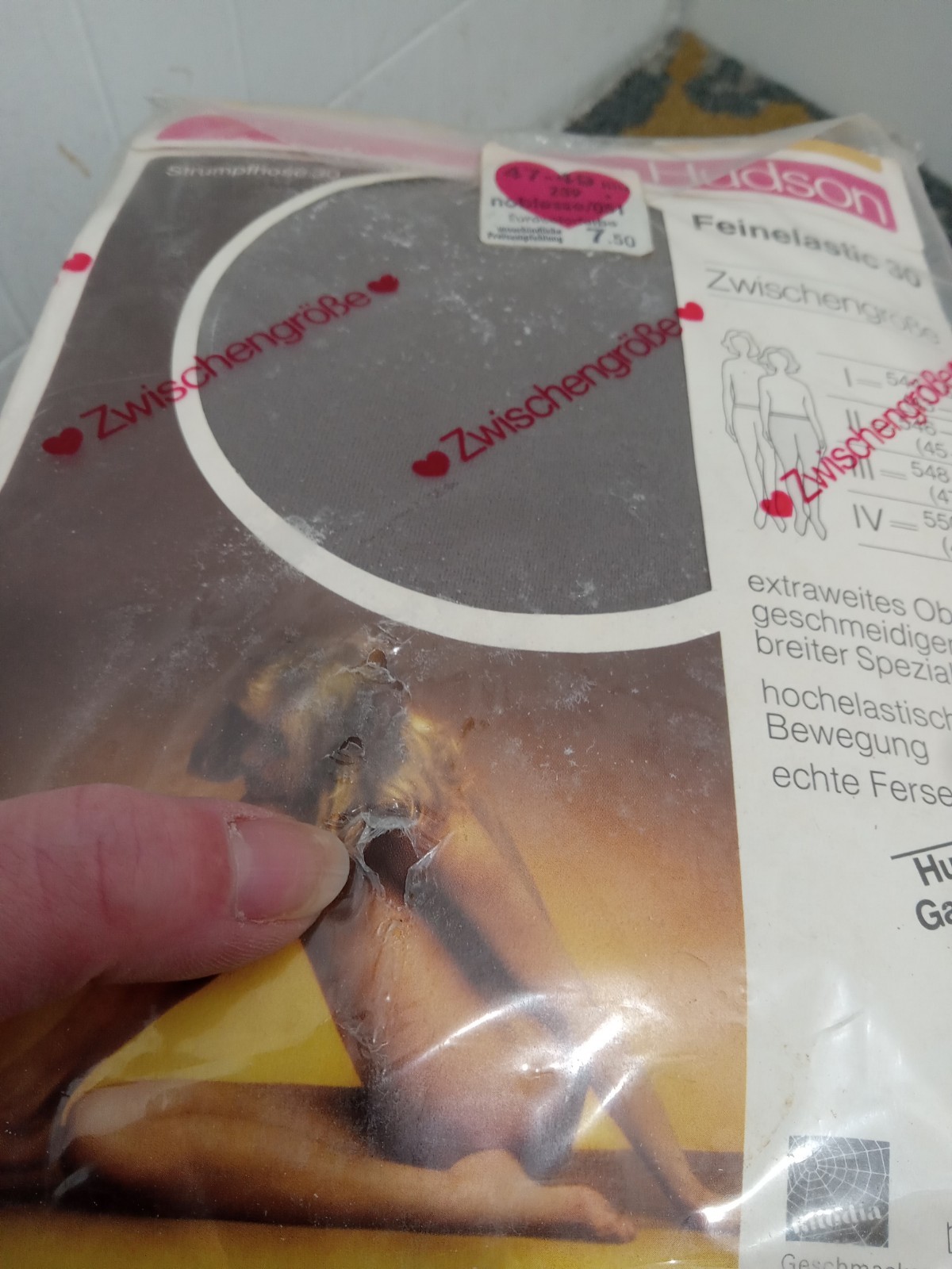 VINTAGE Hudson Feinelastic German Nylons NOS 30 Denier Unsure Of Size